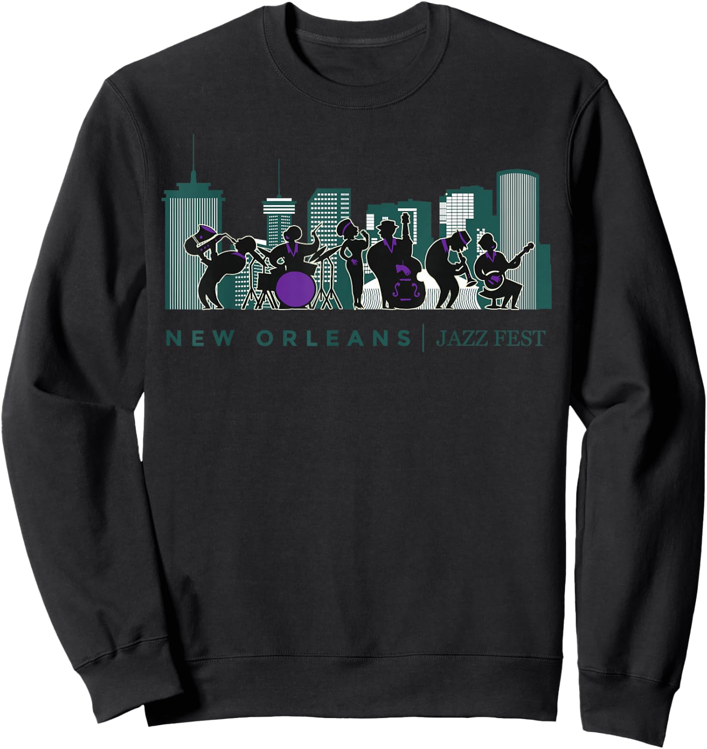 Jazz Music New Orleans Fest Jazz Festival Souvenir Sweatshirt - Sweatshirt | Black
