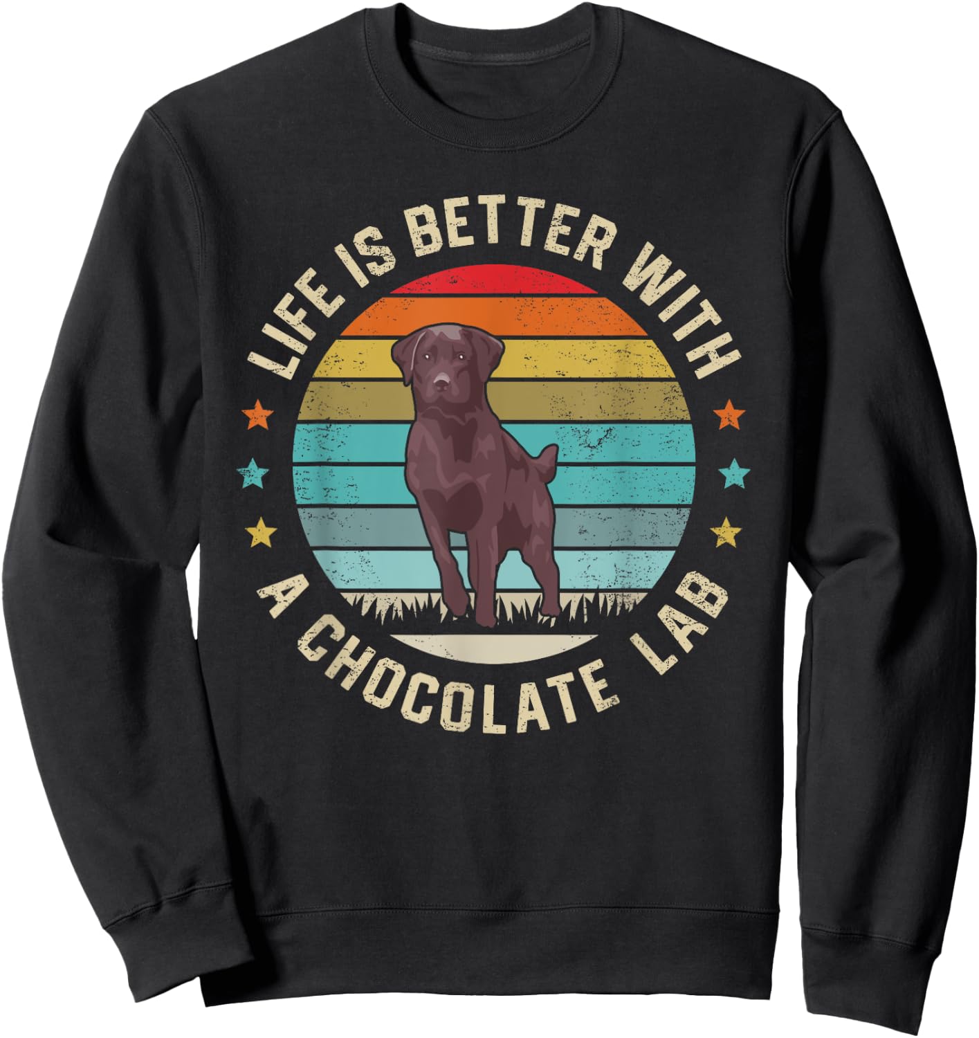 Chocolate Lab Dog Owner Dog Dad Mom Brown Labrador Retriever Men Women Kids Sweatshirt - Sweatshirt | Black