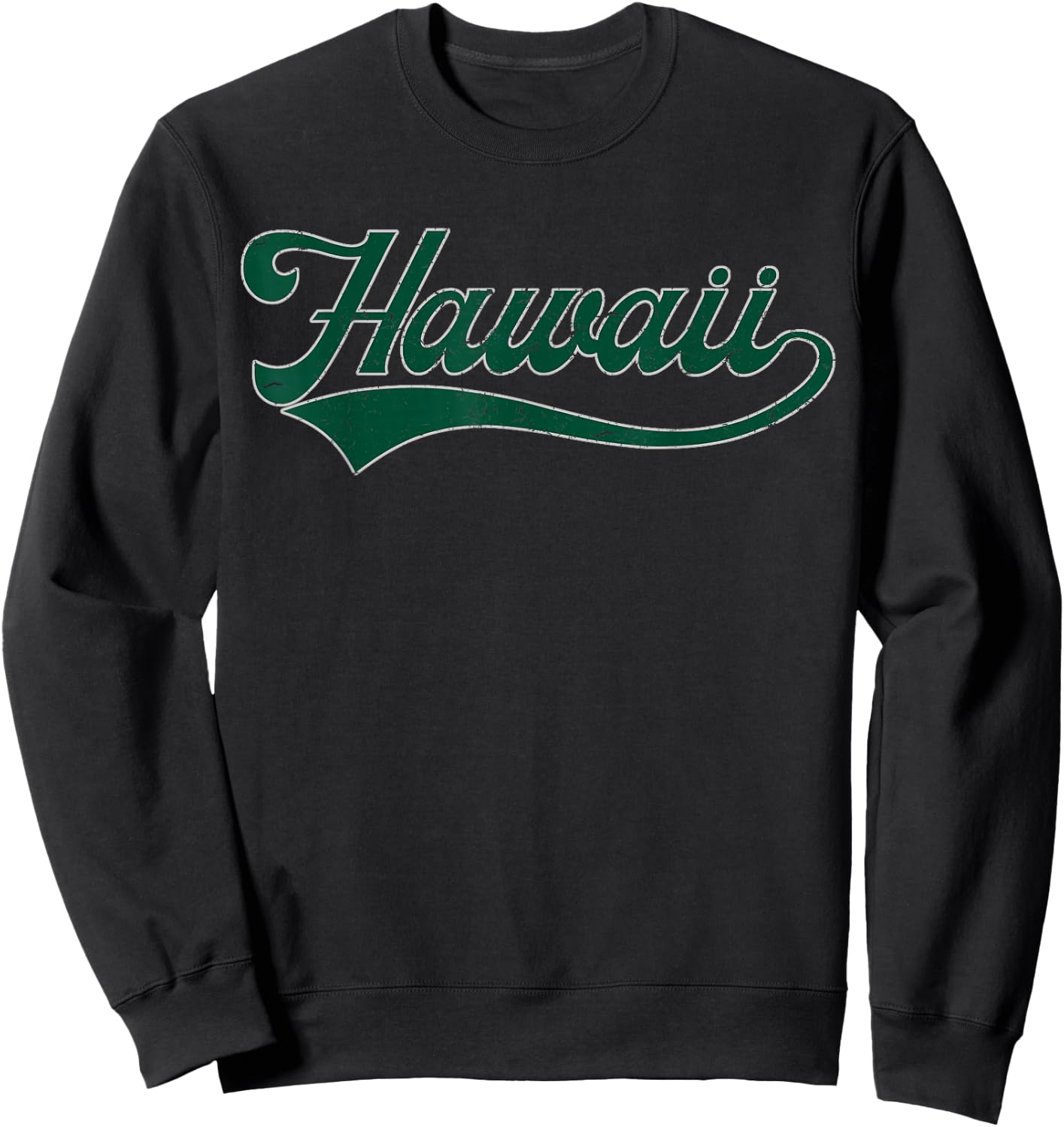 College University Style Hawaii Baseball Sport Fan Sweatshirt - Sweatshirt | Black