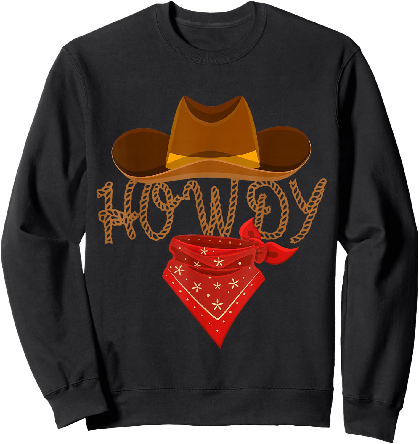 Distressed Howdy Cowboy Sweatshirt - Sweatshirt | Black