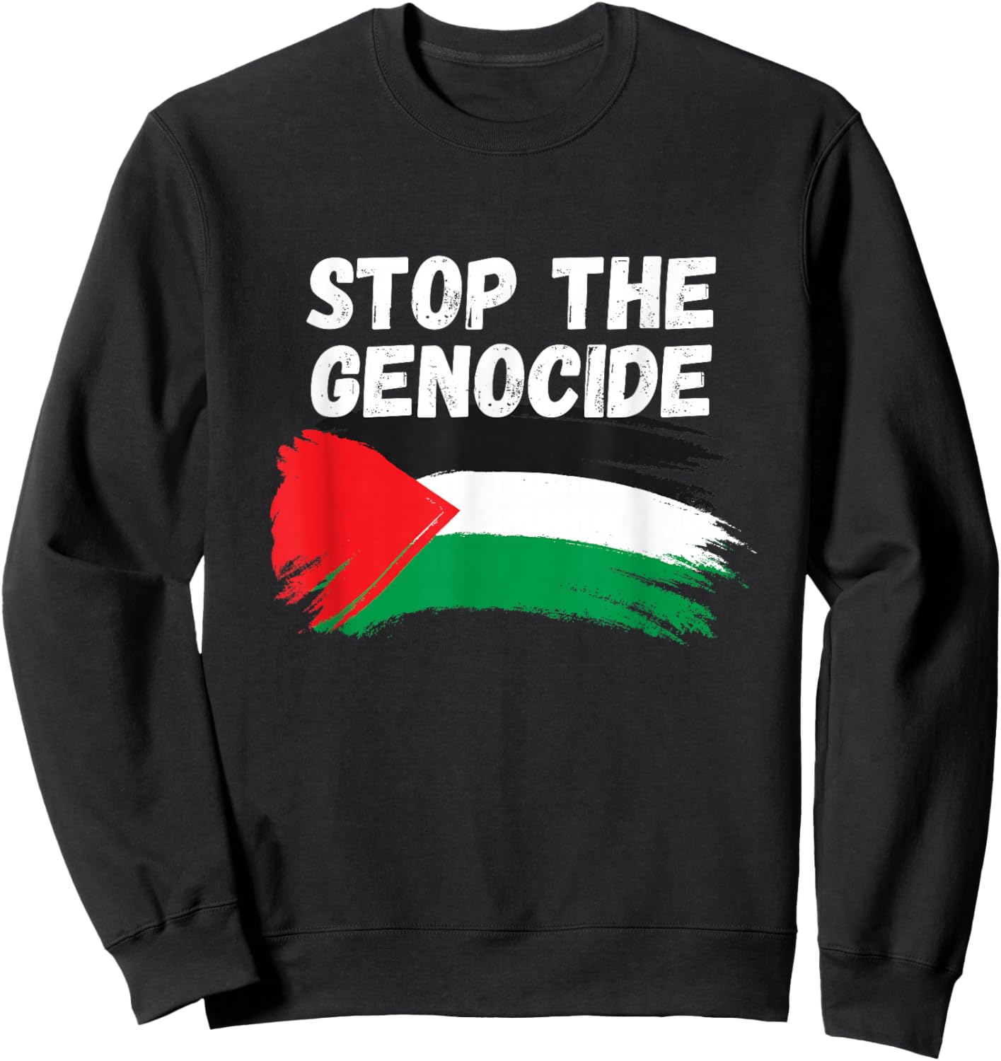 Stop The Genocide Flag Sweatshirt - Sweatshirt | Black