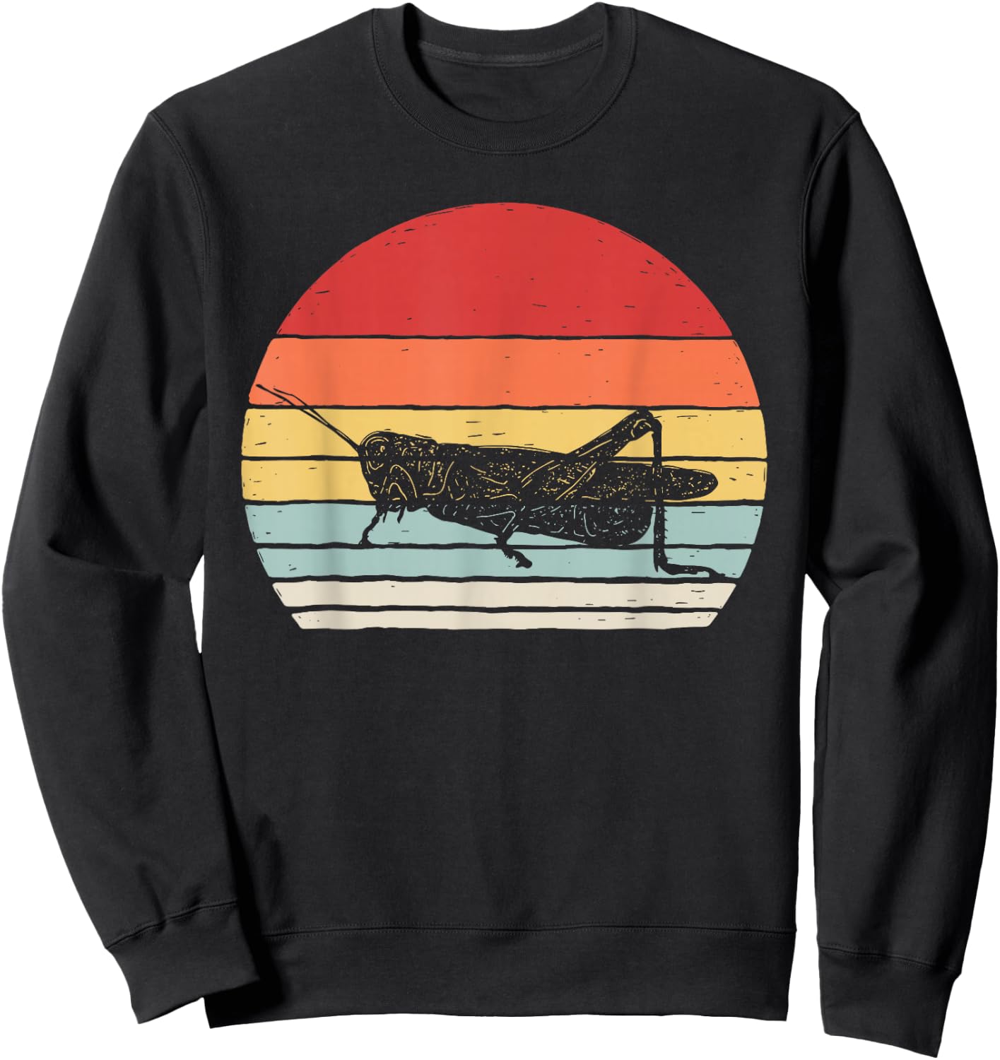 Vintage Retro Grasshopper Insect Sweatshirt - Sweatshirt | Black