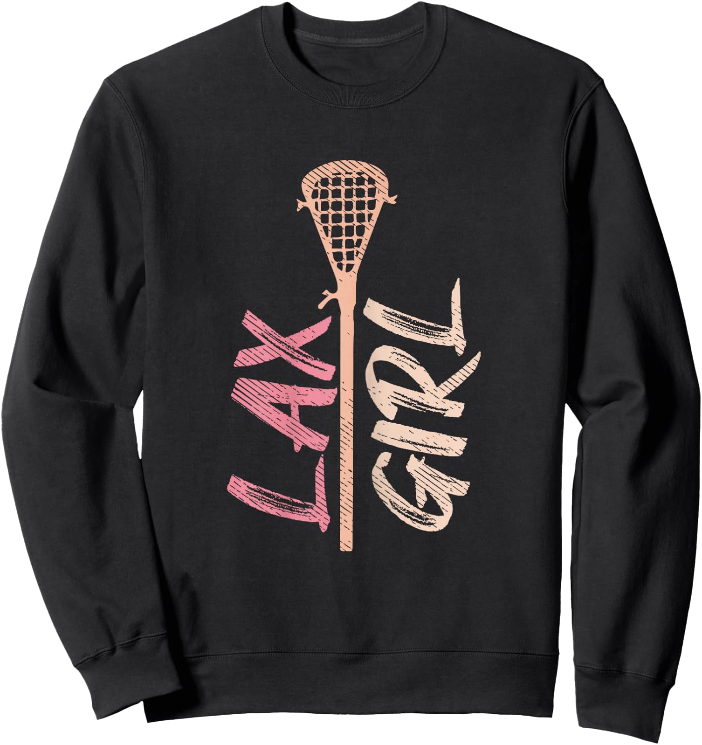 Lacrosse Stick Lax Girl Player Mom Goalie Wife Women Gift Sweatshirt - Sweatshirt | Black