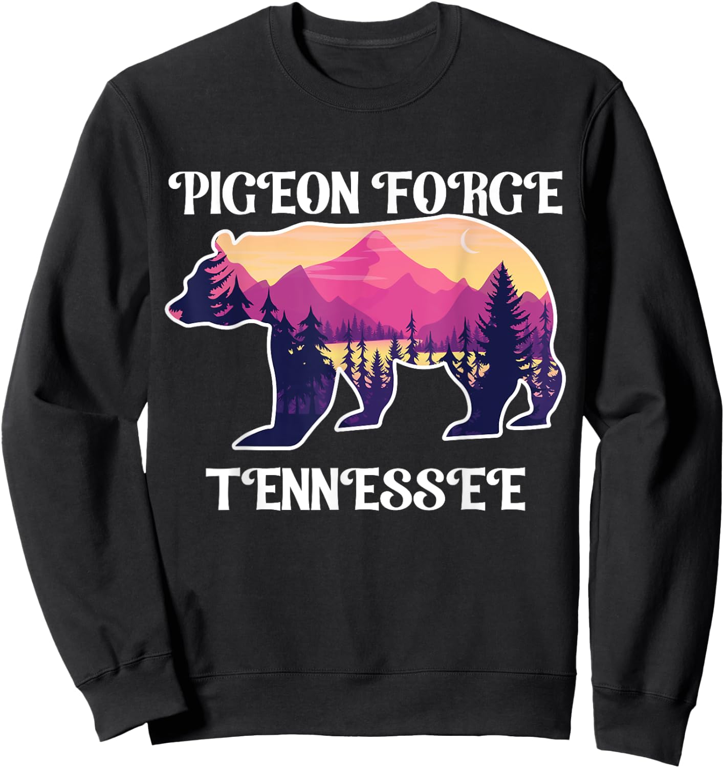 Pigeon Forge Tennessee Souvenirs Great Smoky Mountains Bear Sweatshirt - Sweatshirt | Black