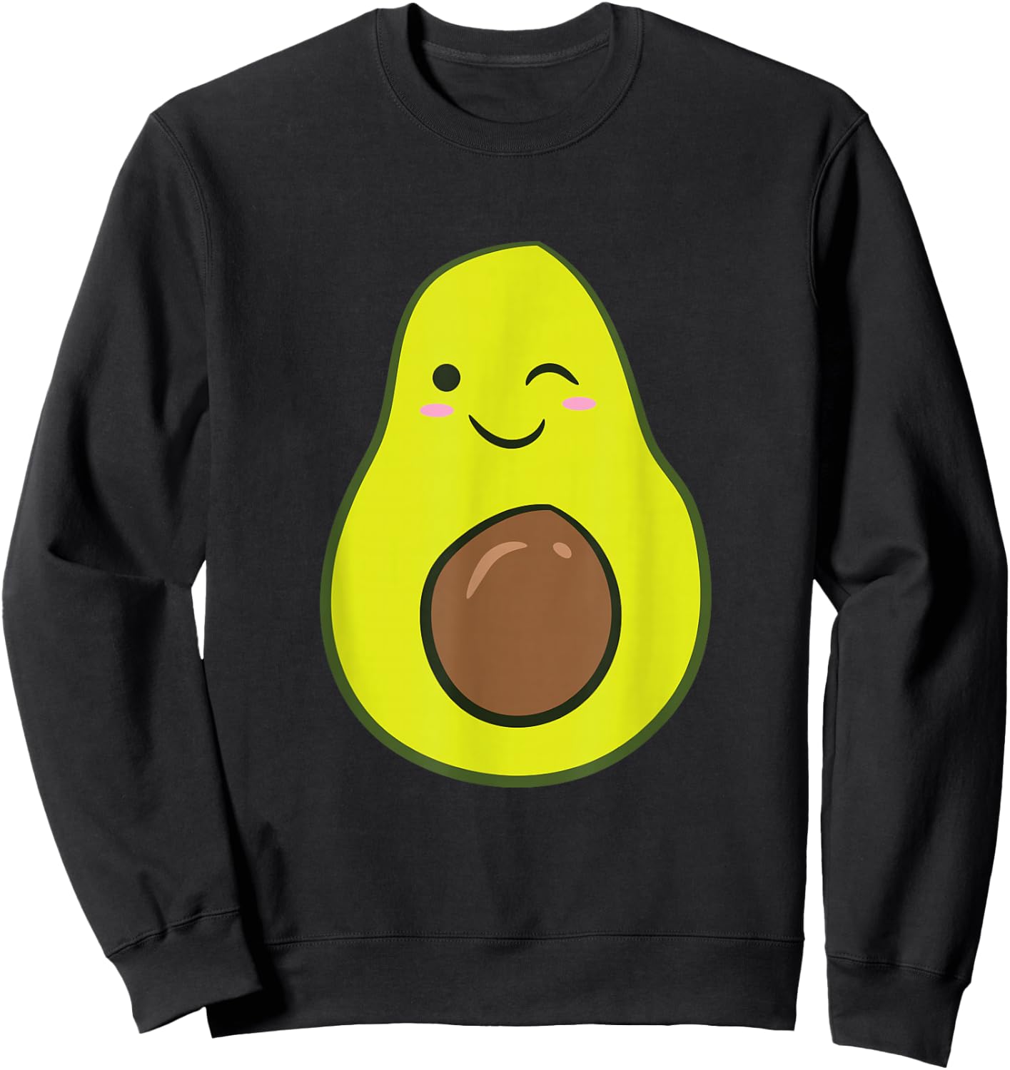 Cute Avocado Halloween Costume Kawaii Avocado Sweatshirt - Sweatshirt | Black
