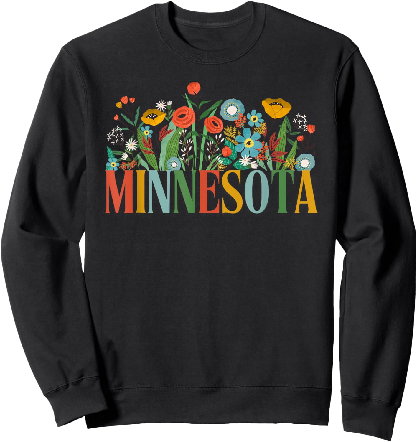 Minnesota Floral Vacation Group Matching Sweatshirt - Sweatshirt | Black