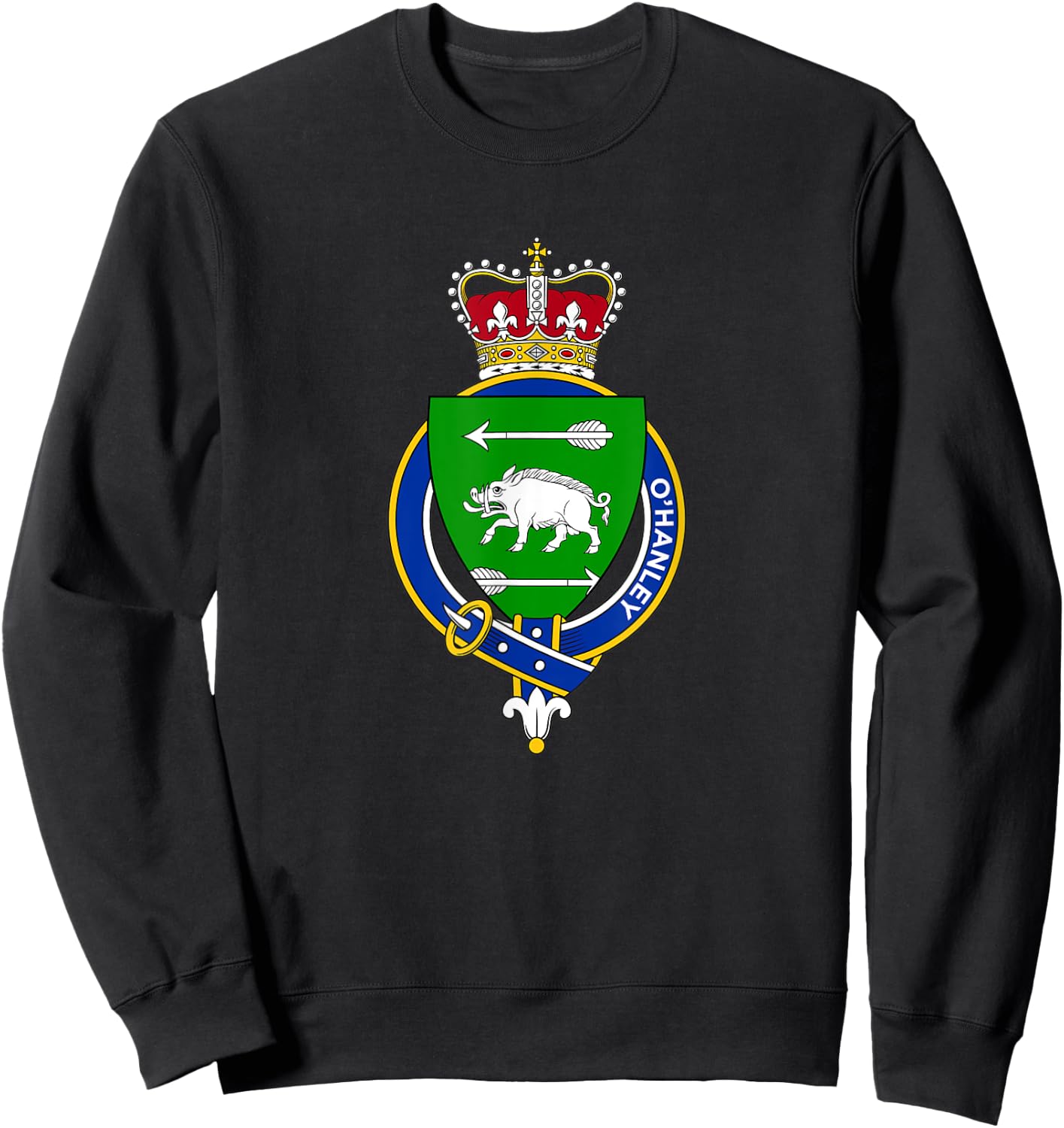 O'Hanley Coat of Arms - Family Crest Sweatshirt - Sweatshirt | Black
