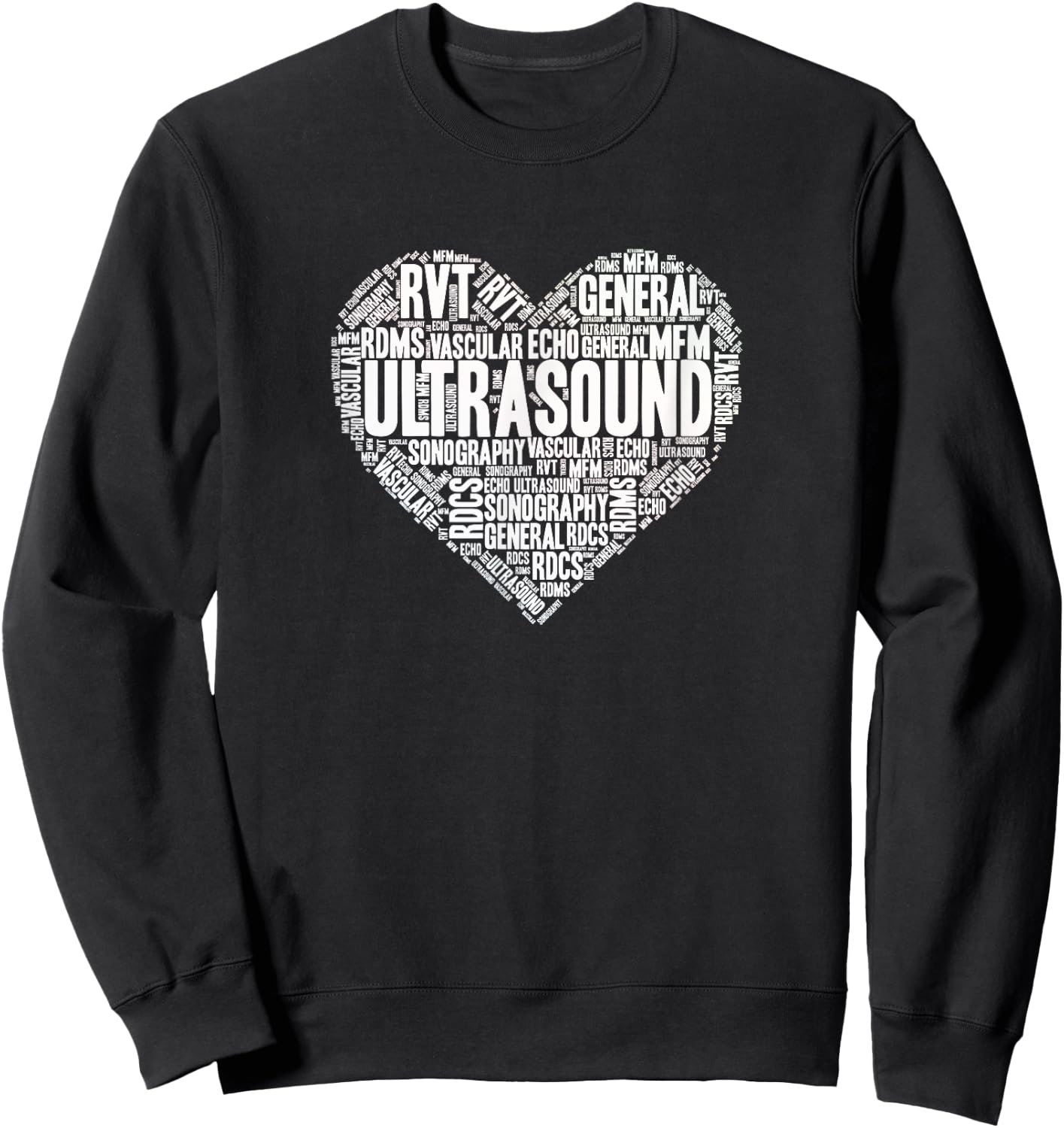 Ultrasound Tech Sonographer Radiology Sonography Heart 2 Sweatshirt - Sweatshirt | Black