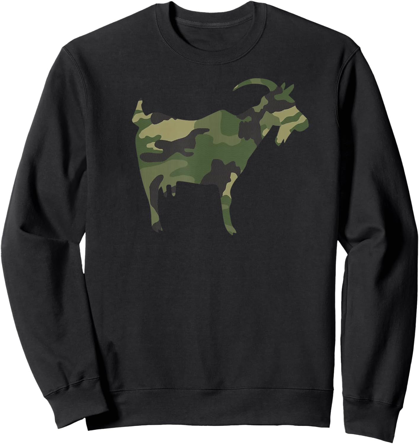 Camo Goat Funny Camouflage Pattern Army Colours Farm Sweatshirt - Sweatshirt | Black