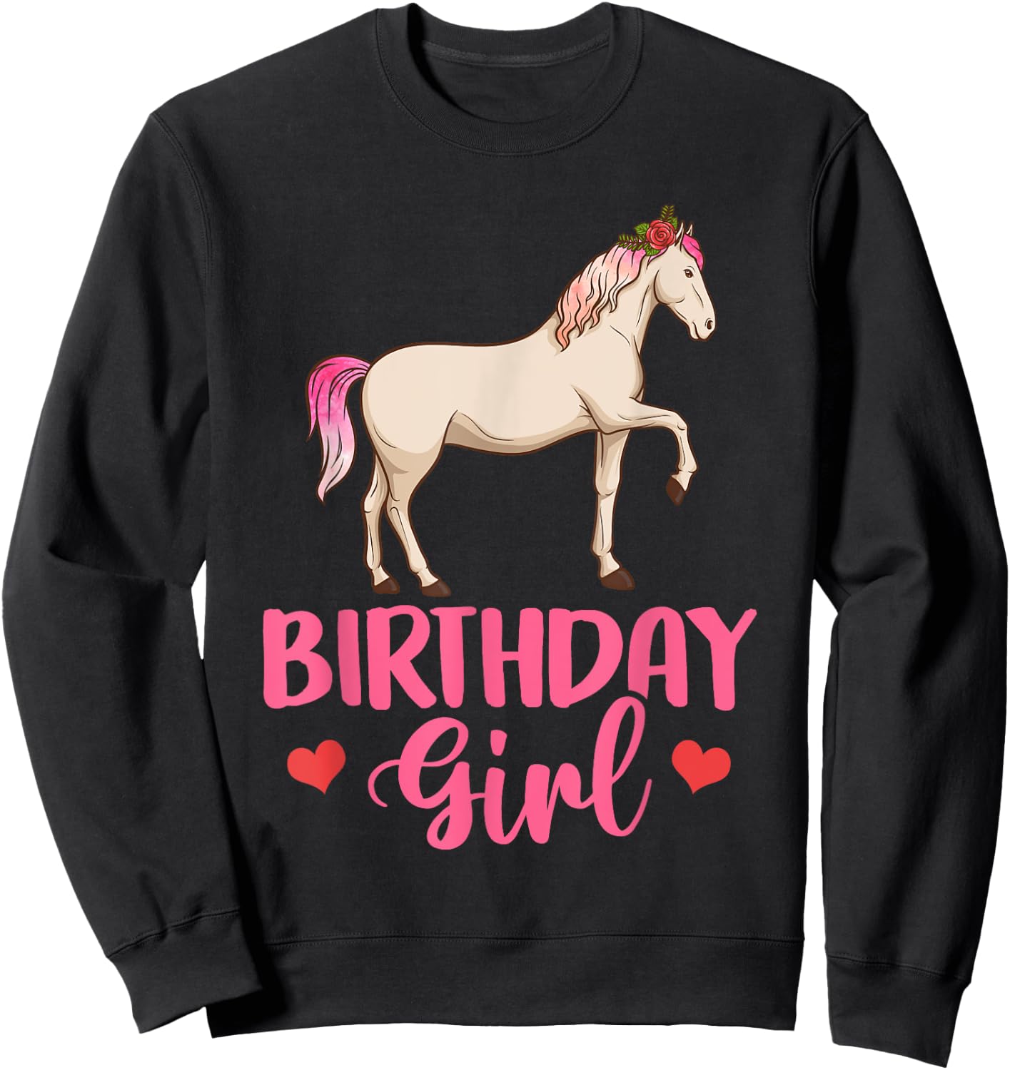 Birthday Child Horse Sport Party Family Sweatshirt - Sweatshirt | Black