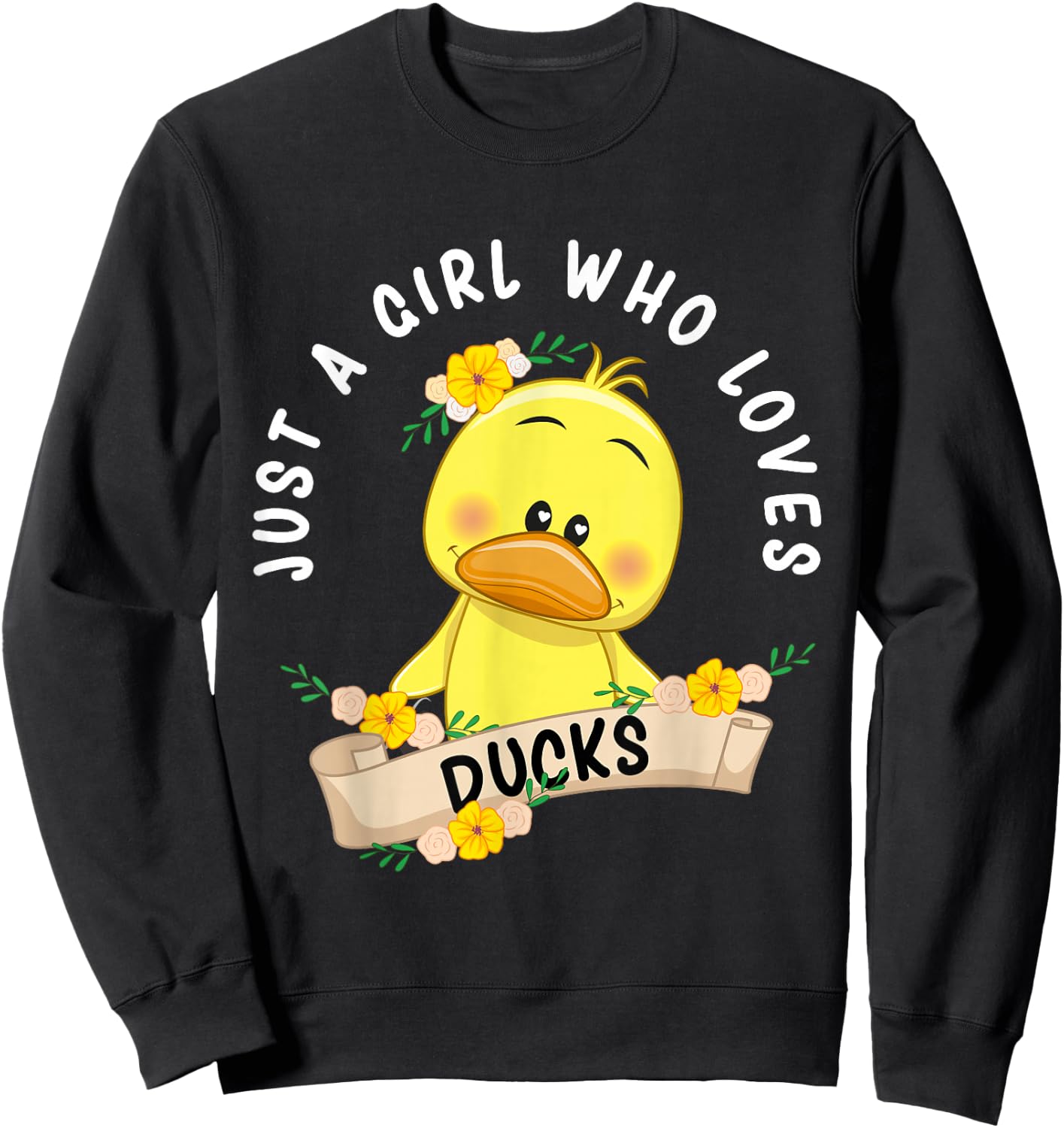 Just a Girl who loves Ducks Kids Sweatshirt - Sweatshirt | Black