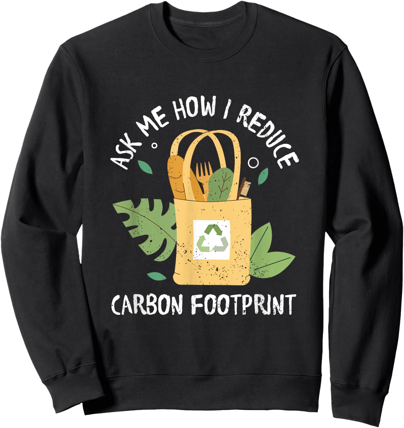 Carbon Footprint eco-friendly grocery online shopping Sweatshirt - Sweatshirt | Black
