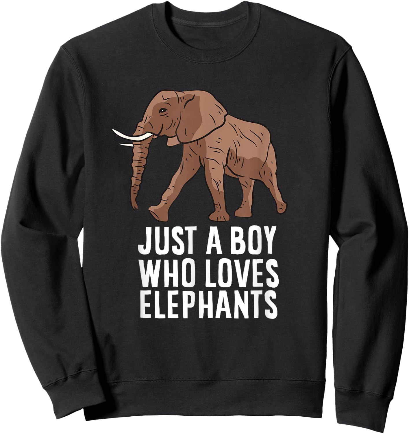 Just a Boy Who Loves Elephants Funny Elephant Sweatshirt - Sweatshirt | Black