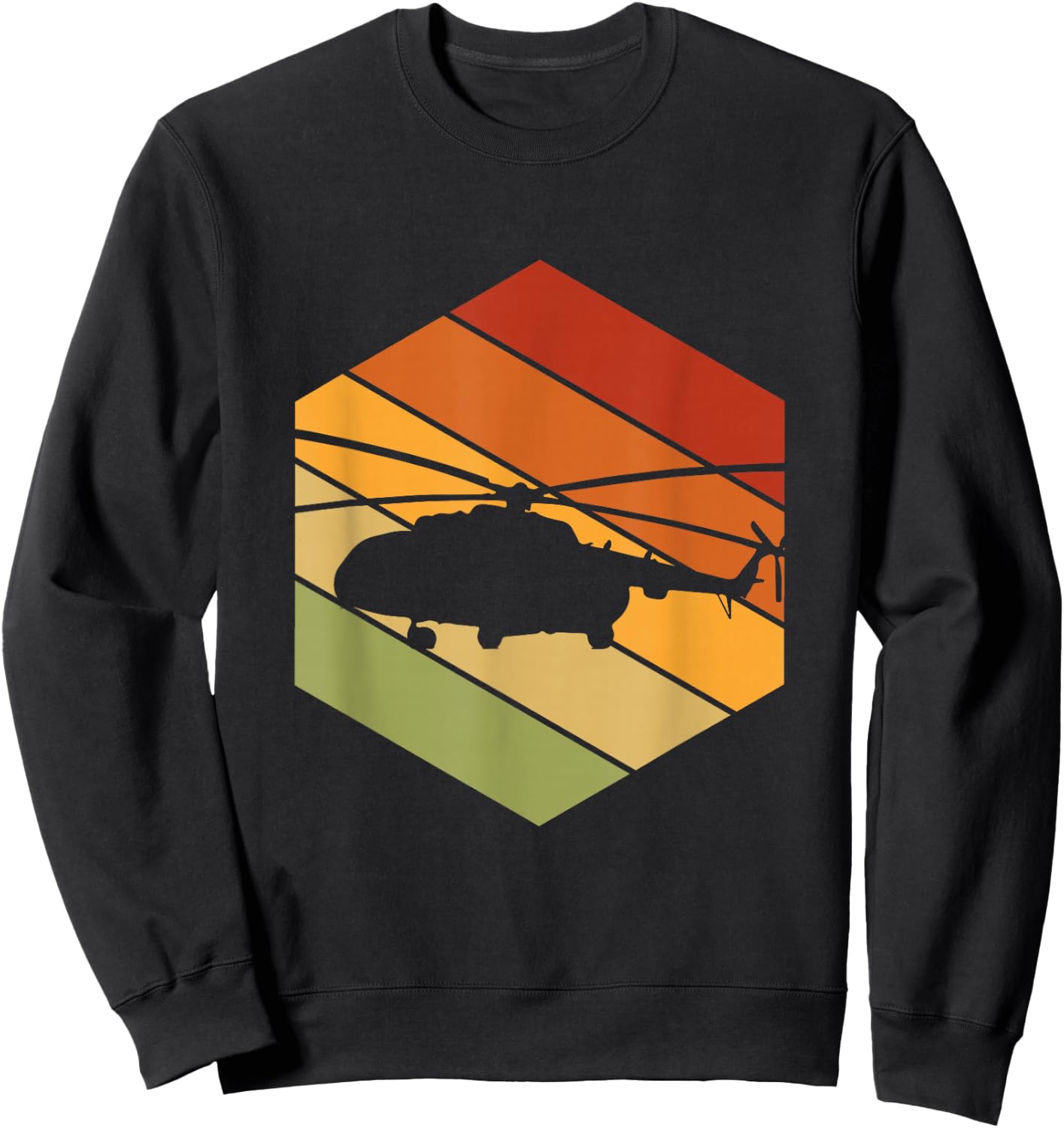 Vintage Helicopter Pilot - Retro Mil Mi-8 Helicopter Sweatshirt - Sweatshirt | Black
