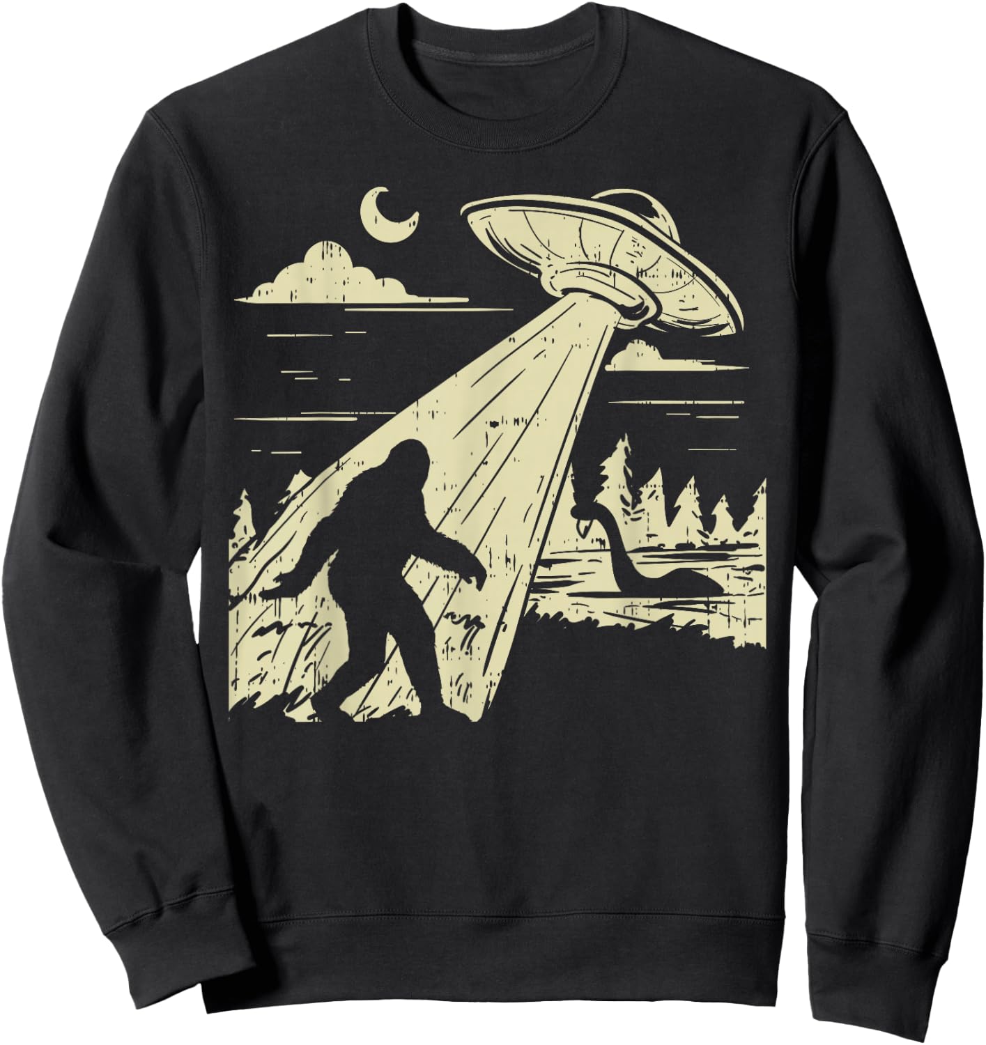 UFO Bigfoot Sasquatch Lochness Monster Funny Believe Gift Sweatshirt - Sweatshirt | Black