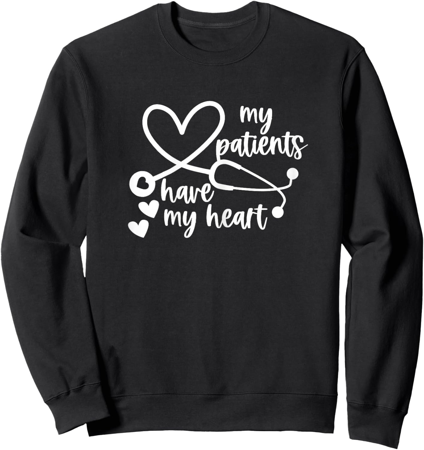 School Nurse Valentines Day NICU Nurse PEDs Pediatrian Sweatshirt - Sweatshirt | Black