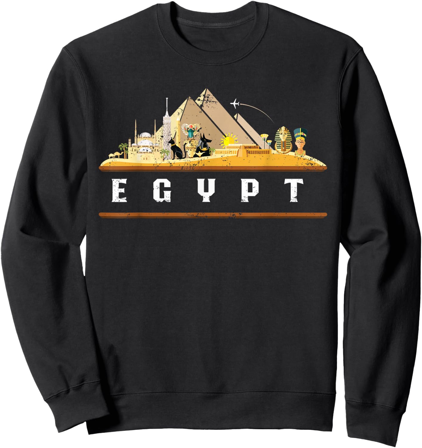 Egyptian Pyramids Gift Egyptian Culture Black -Adults Small Short Sleeve Sweatshirt - Sweatshirt | Black