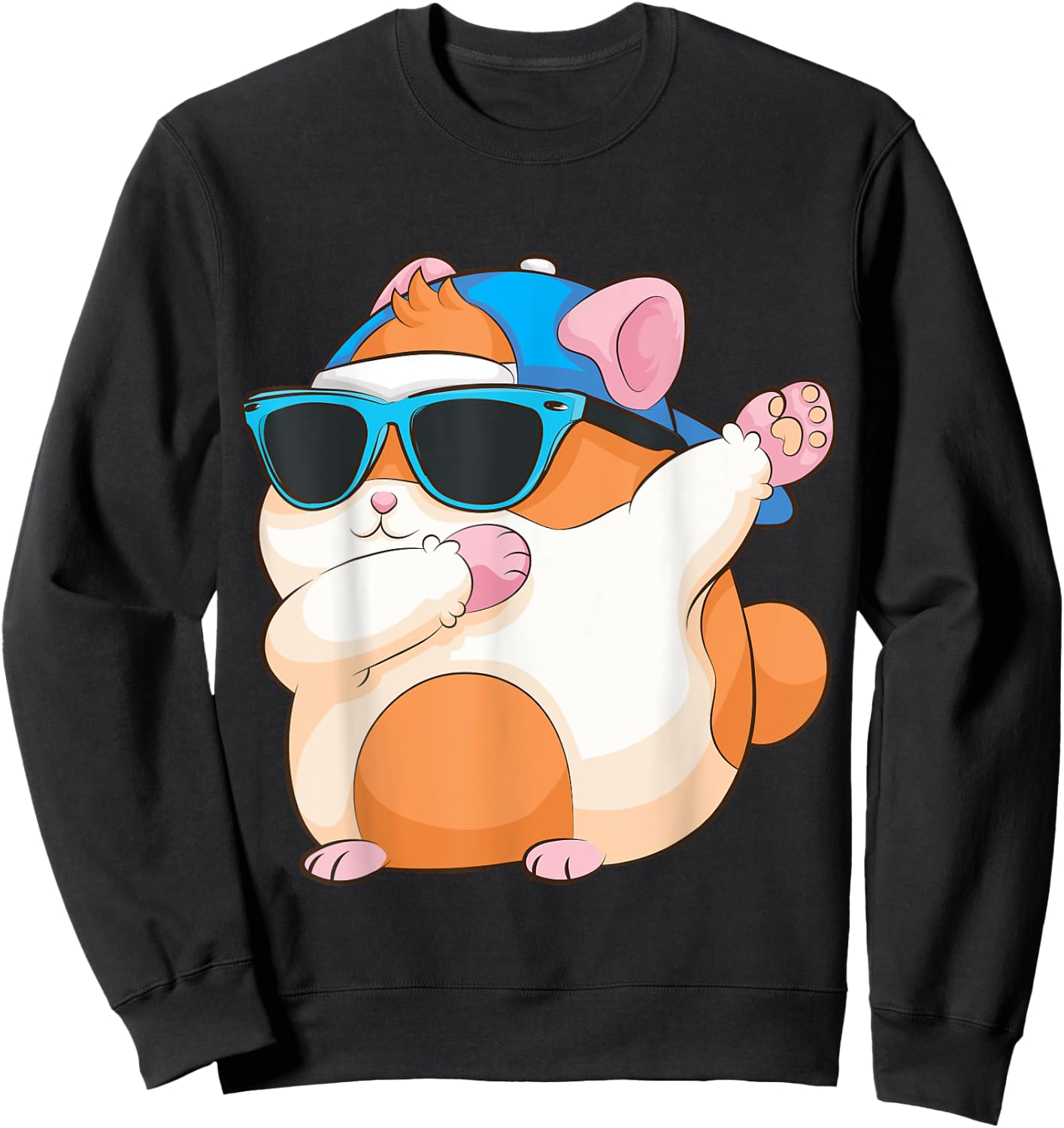 Cute Dabbing Hamster | Funny Famous Dab Dance Pose Pet Gift Sweatshirt - Sweatshirt | Black