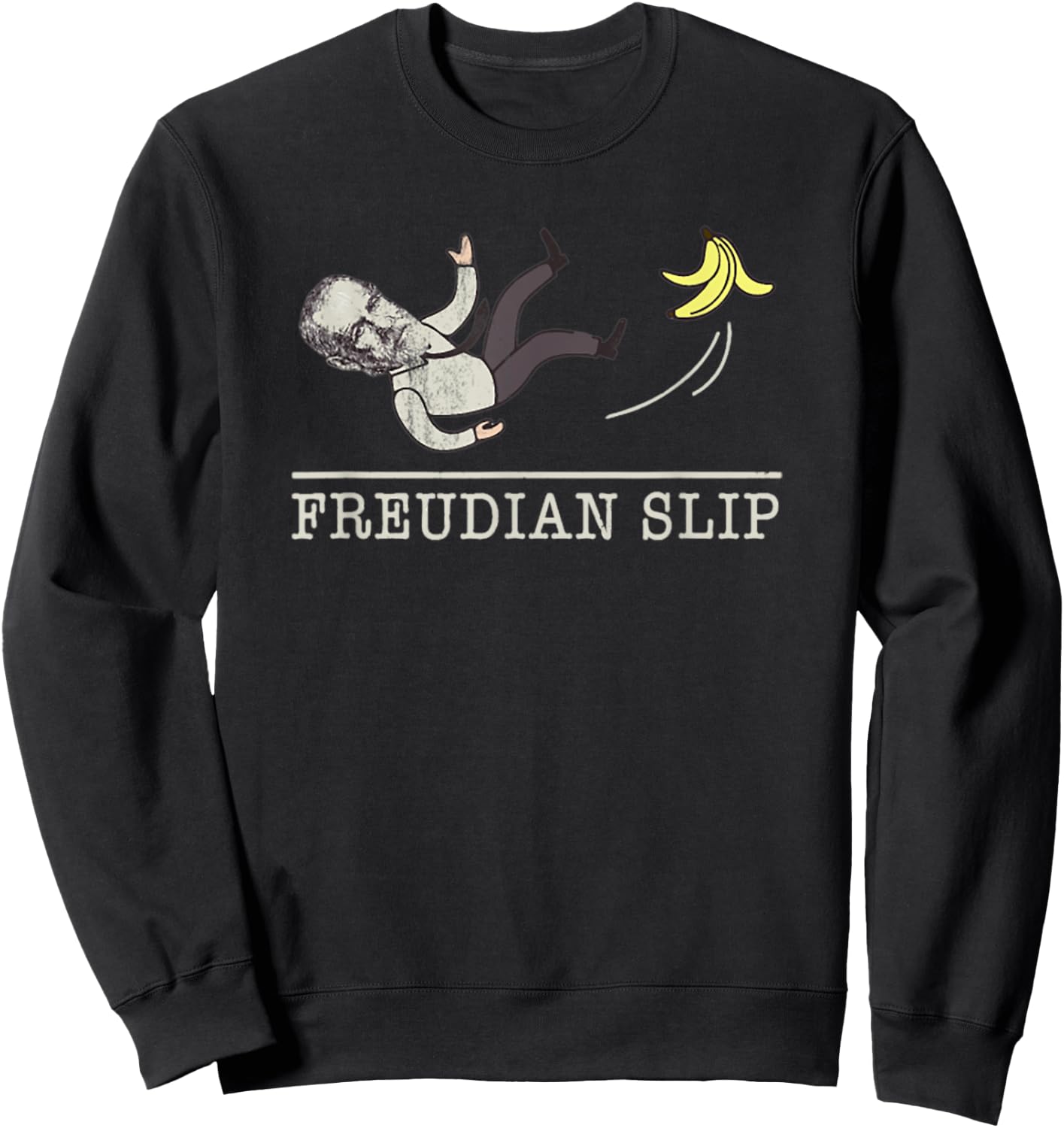 Freudian Slip On Banana Sweatshirt - Sweatshirt | Black