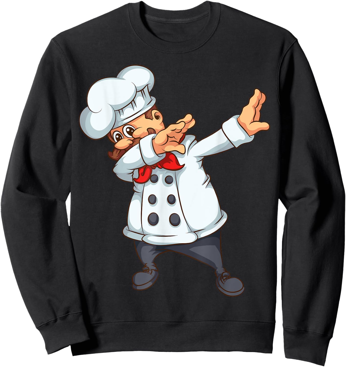 Cute Dabbing Chef | Funny Dab Dance Pastry Cook Food Gift Sweatshirt - Sweatshirt | Black