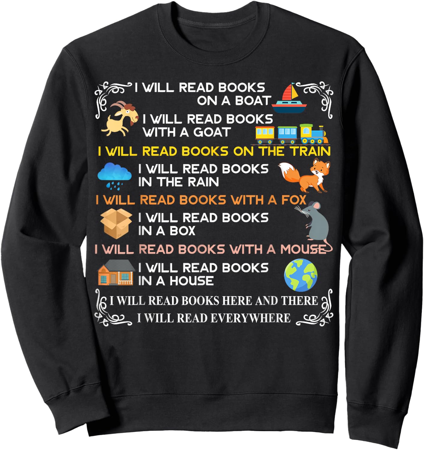 I will read books on a boat & everywhere reading Sweatshirt - Sweatshirt | Black