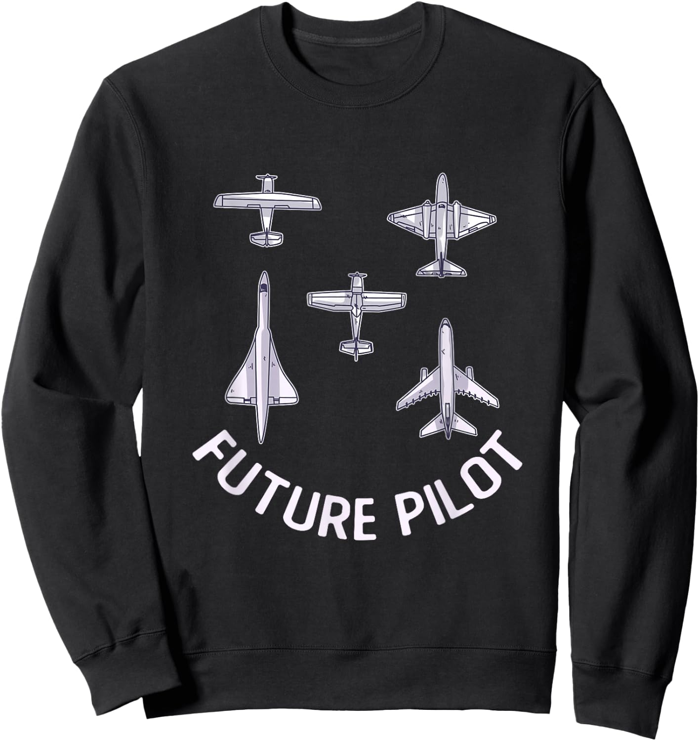 Future Pilot Fighter Jet Aircraft Airplane Plane Sweatshirt - Sweatshirt | Black
