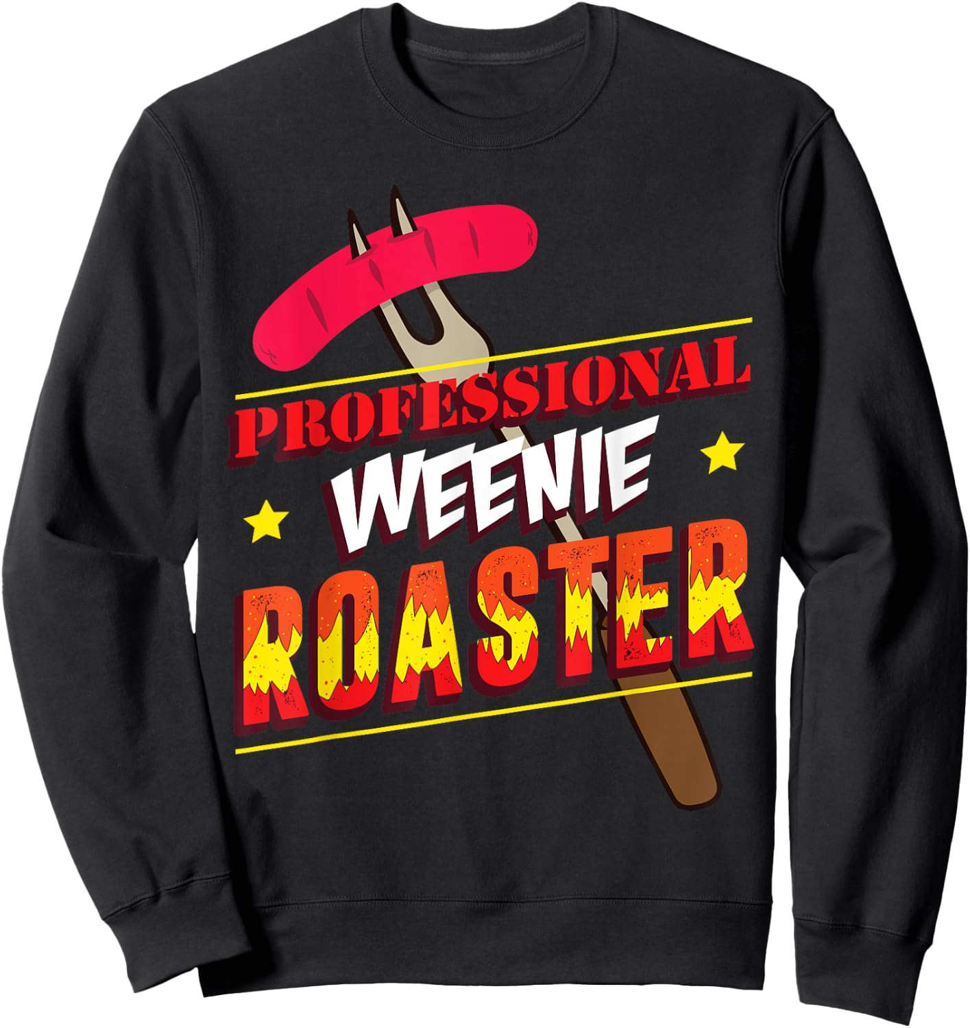Funny Hotdog Barbecue - Grillmeister Weenie Roaster Men Women Sweatshirt - Sweatshirt | Black
