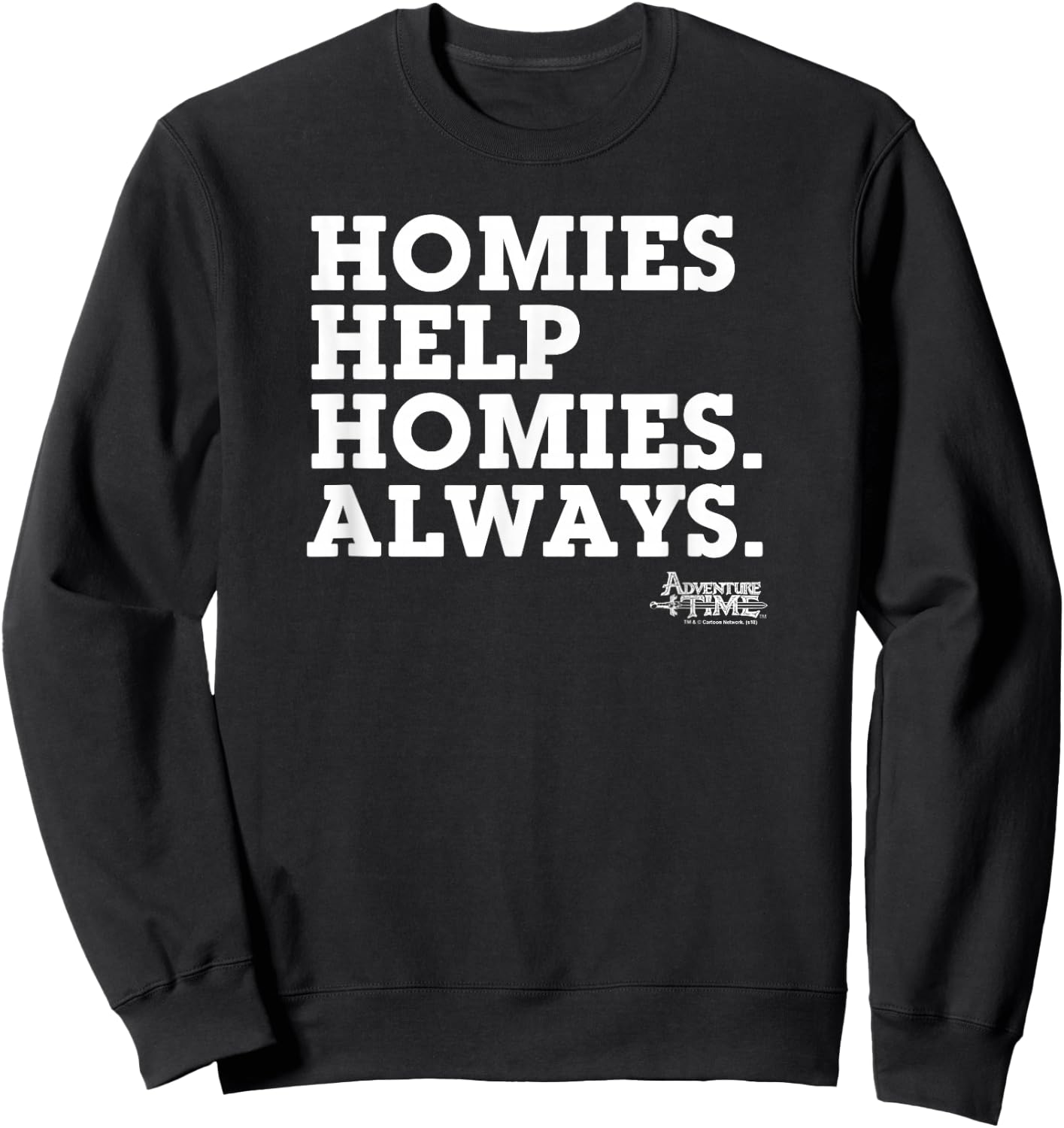 Adventure Time Homies Help Homies Sweatshirt - Sweatshirt | Black
