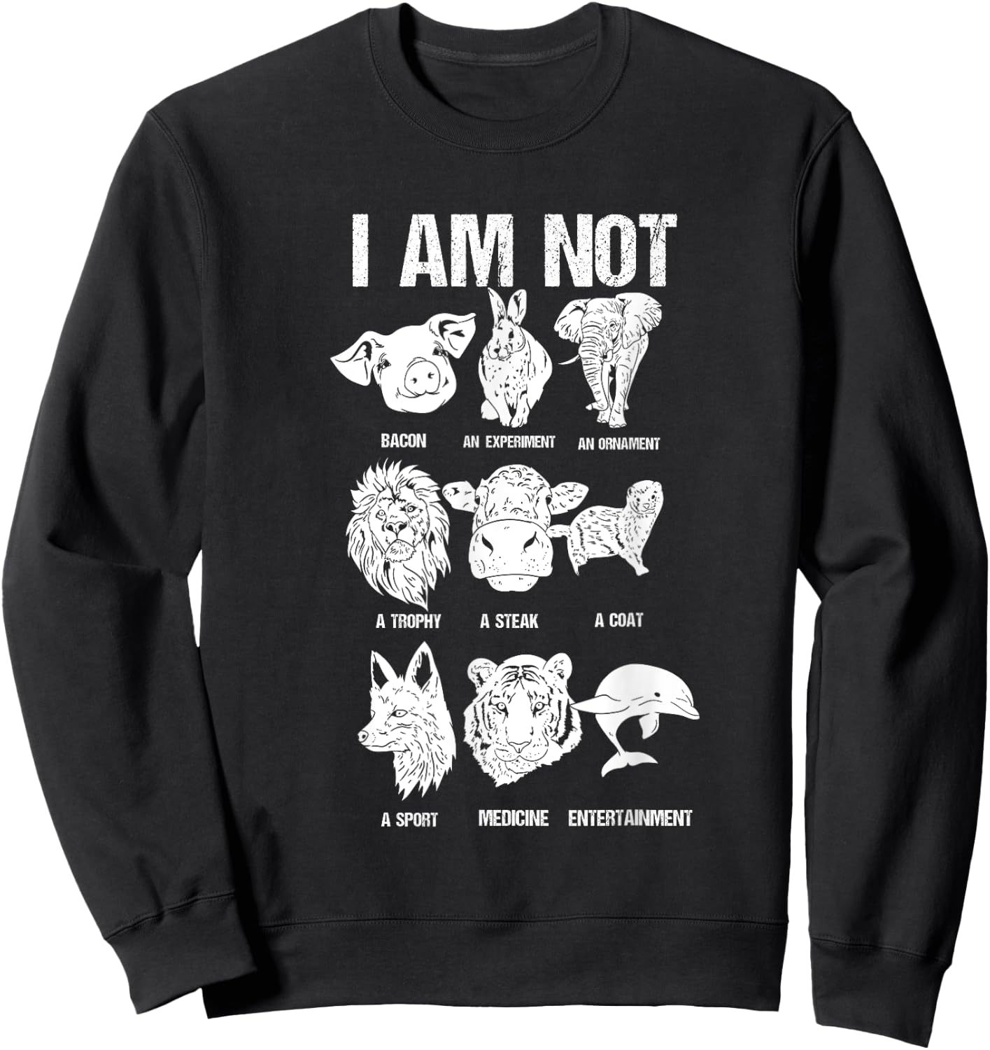 Animal Rights Animal Protection Go Vegan Sweatshirt - Sweatshirt | Black