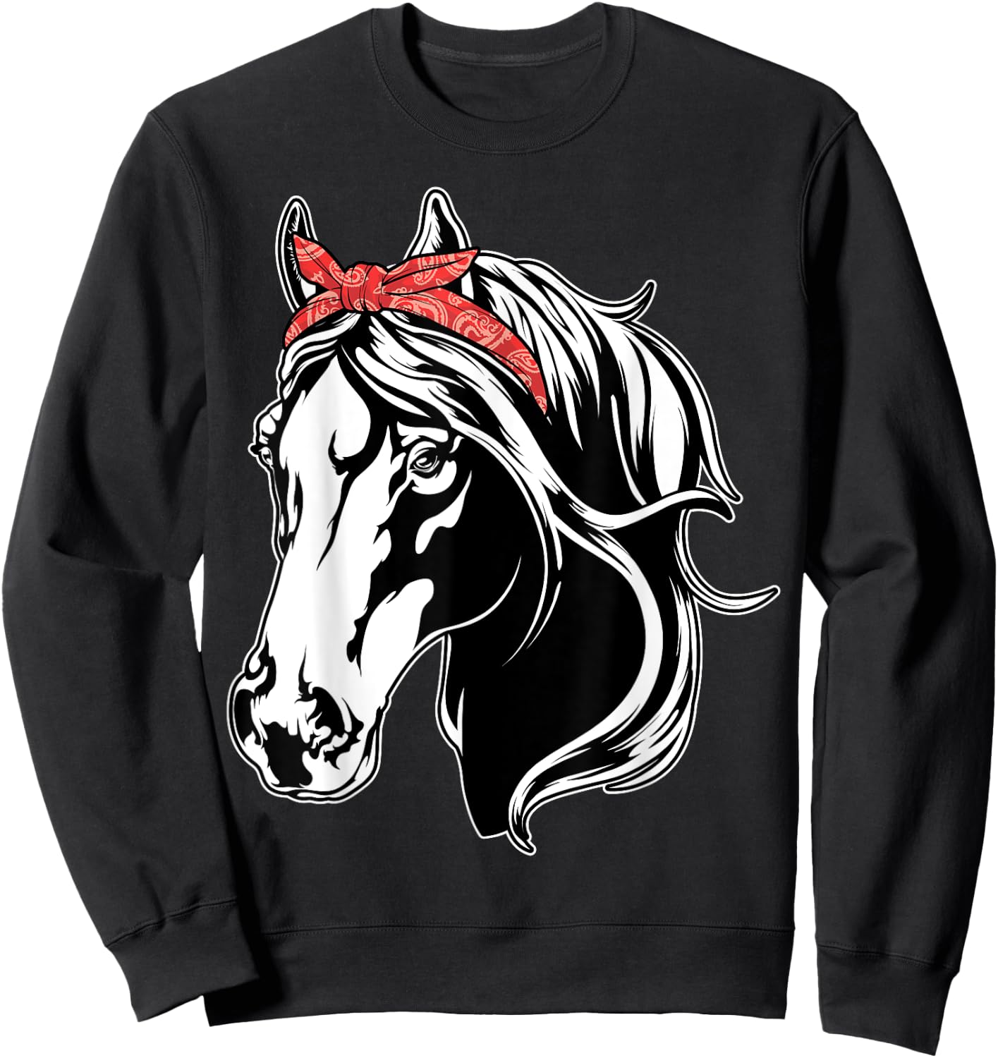 Horse Bandana For Horseback Riding Horse Lover Girls Women's Sweatshirt - Sweatshirt | Black