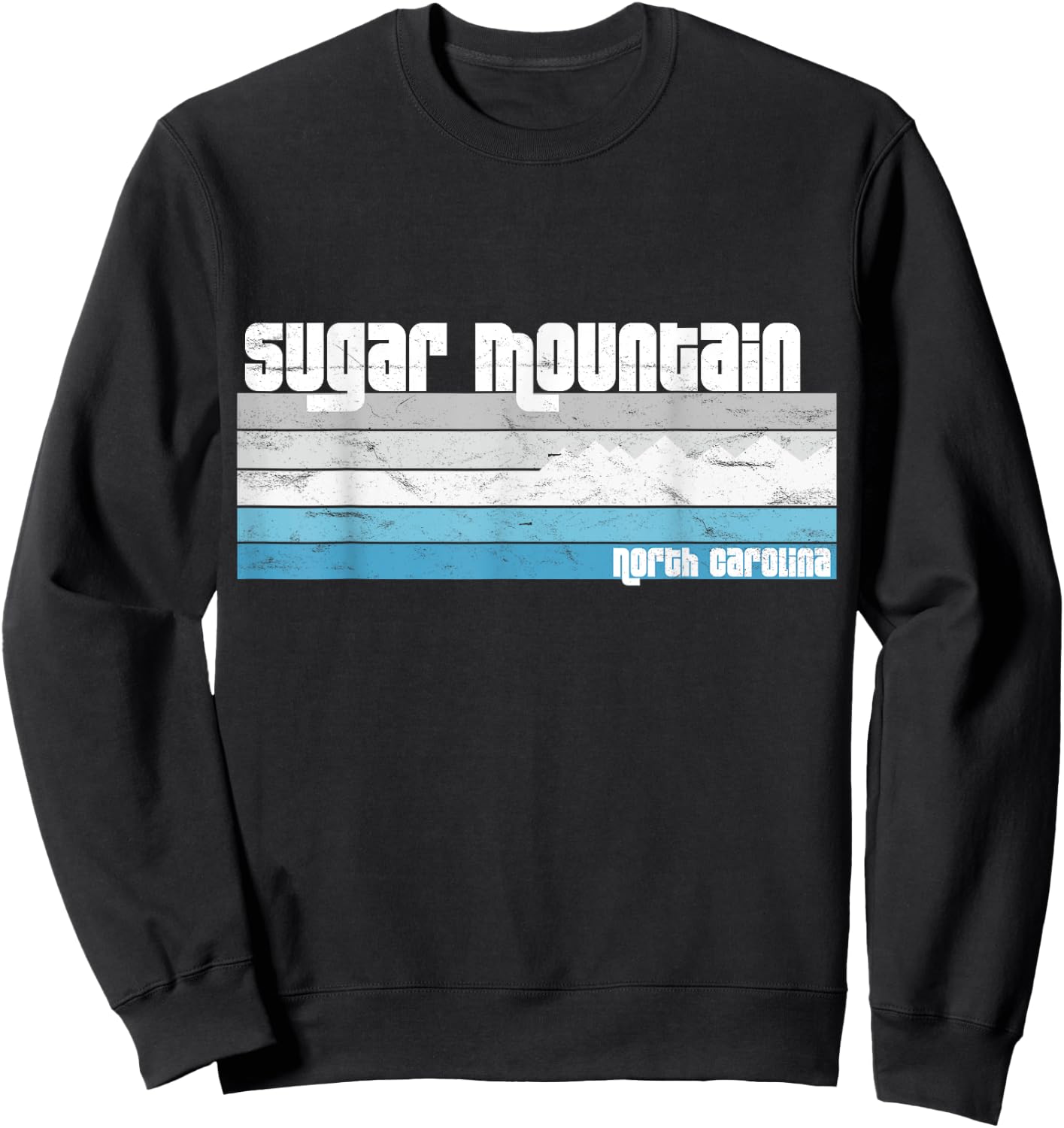 Sugar Mountain NC - North Carolina Retro Skiing Snowboarding Sweatshirt - Sweatshirt | Black