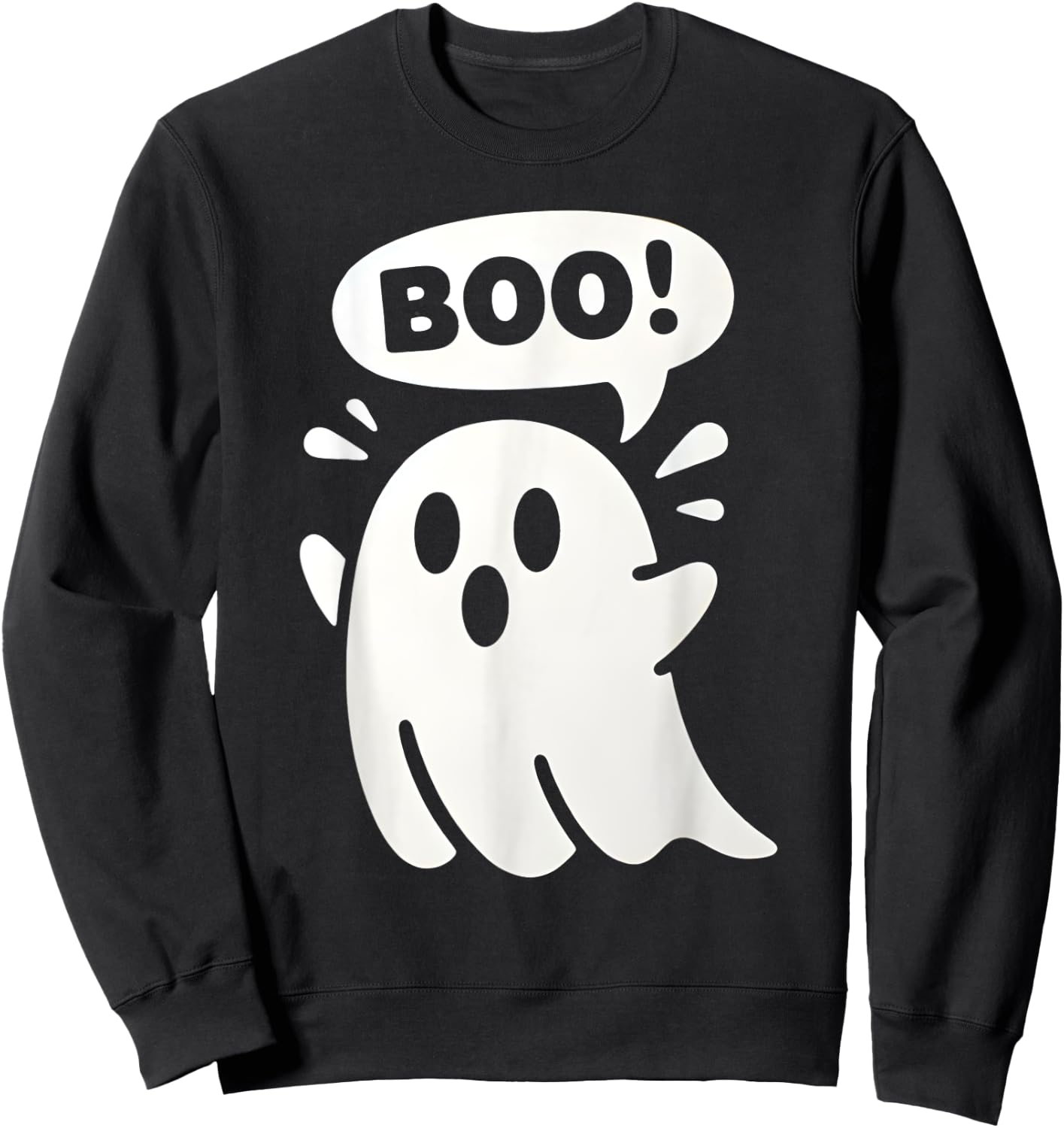 Toddler Ghost with Bow Boo Girls Halloween Sweatshirt - Sweatshirt | Black