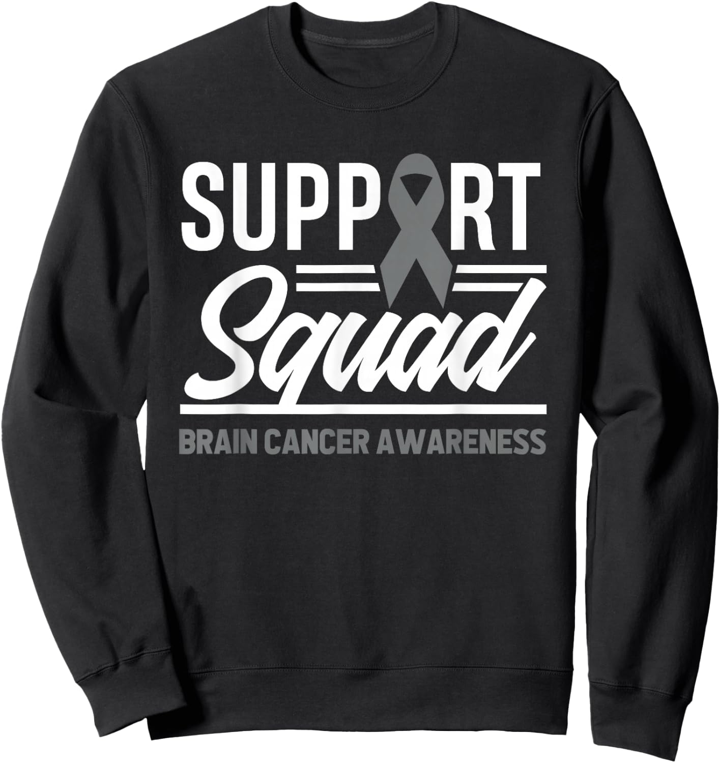 Support Squad Brain Tumor Support Brain Cancer Awareness Sweatshirt - Sweatshirt | Black