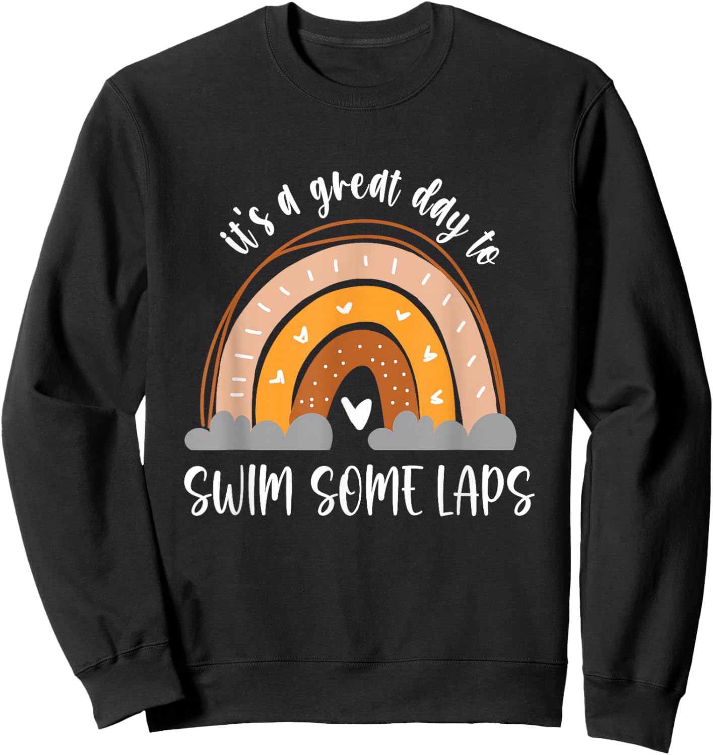 Swim some laps swimmer Boho Kids Heart Rainbow Sweatshirt - Sweatshirt | Black