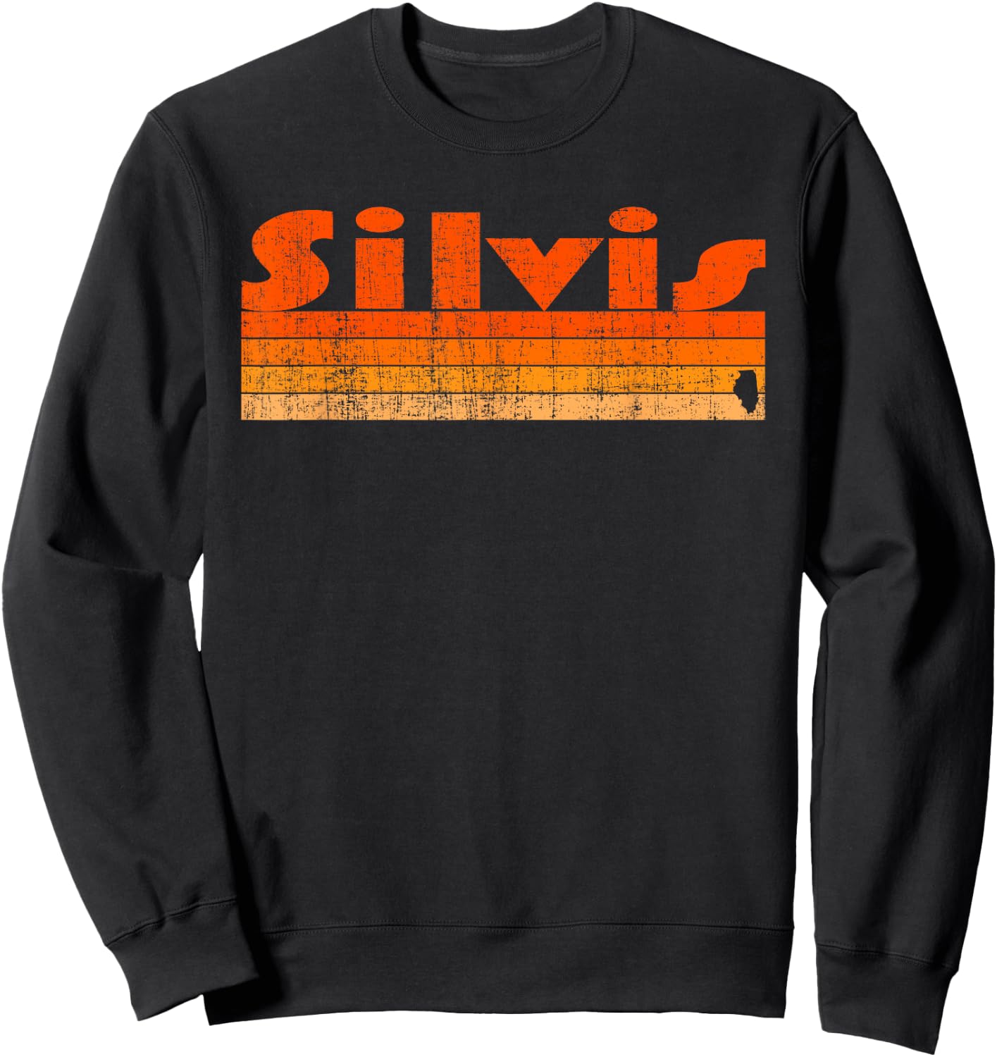 Silvis, Illinois Retro 80s Style Sweatshirt - Sweatshirt | Black