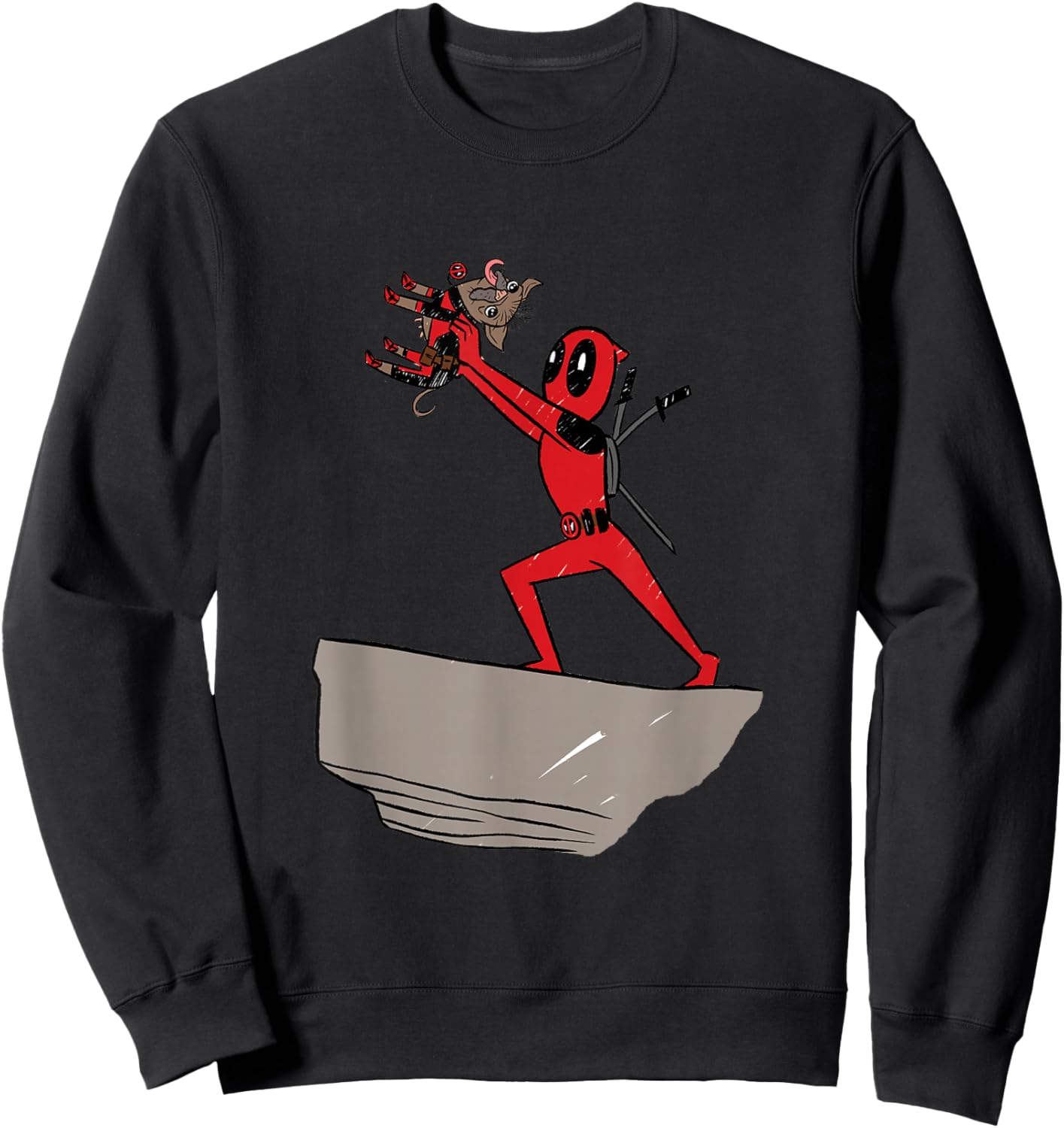 Marvel Deadpool & Wolverine Lion King Pride Rock Dogpool Sweatshirt - Sweatshirt | Black