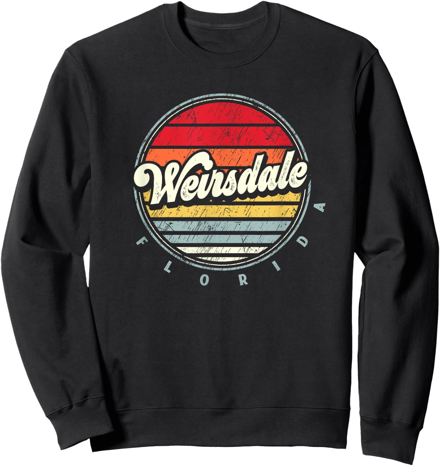 Retro Weirsdale Home State Cool 70s Style Sunset Sweatshirt - Sweatshirt | Black