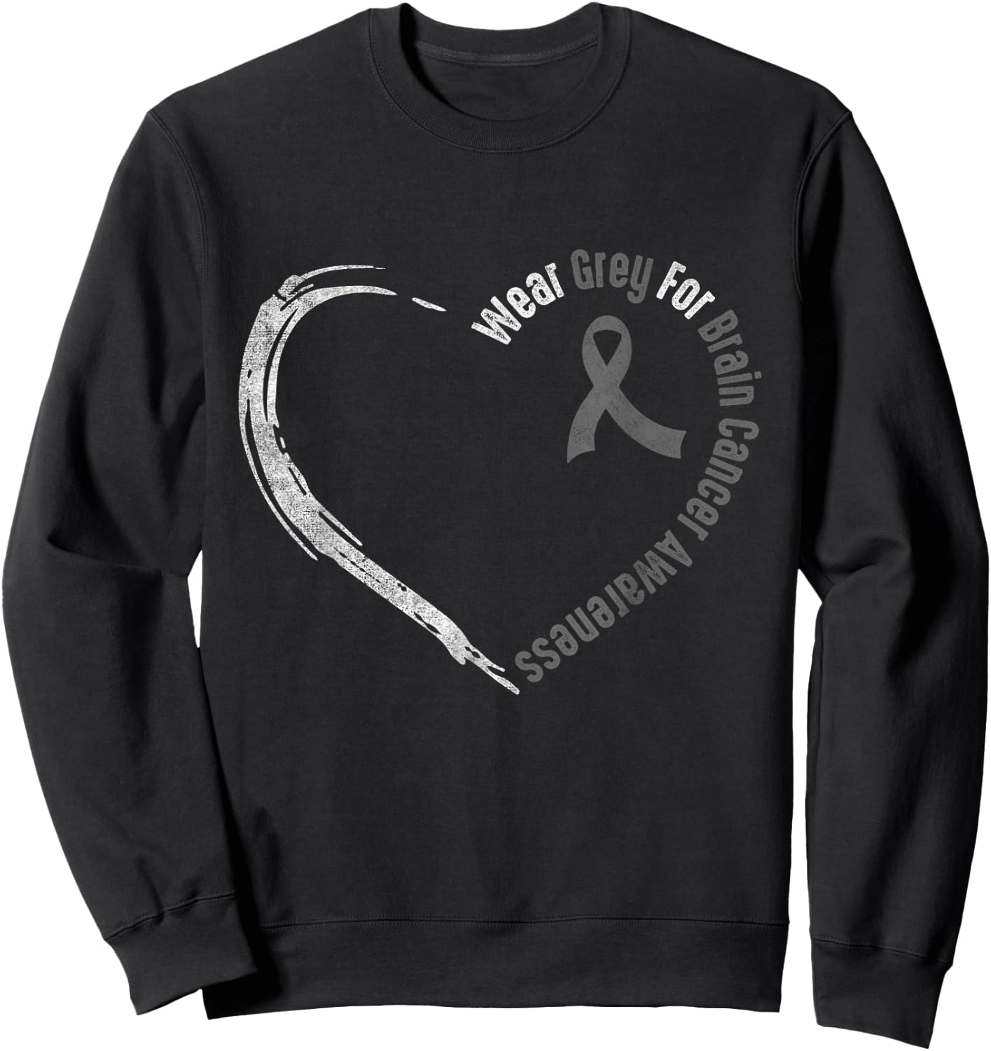 Wear Grey For Brain Cancer Awareness | Brain Tumor Sweatshirt - Sweatshirt | Black