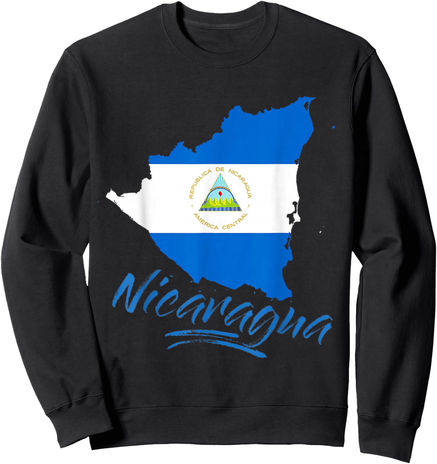 Nicaragua Blue Flag Men Women Kids De Nicaragua Sweatshirt - Sweatshirt | Black