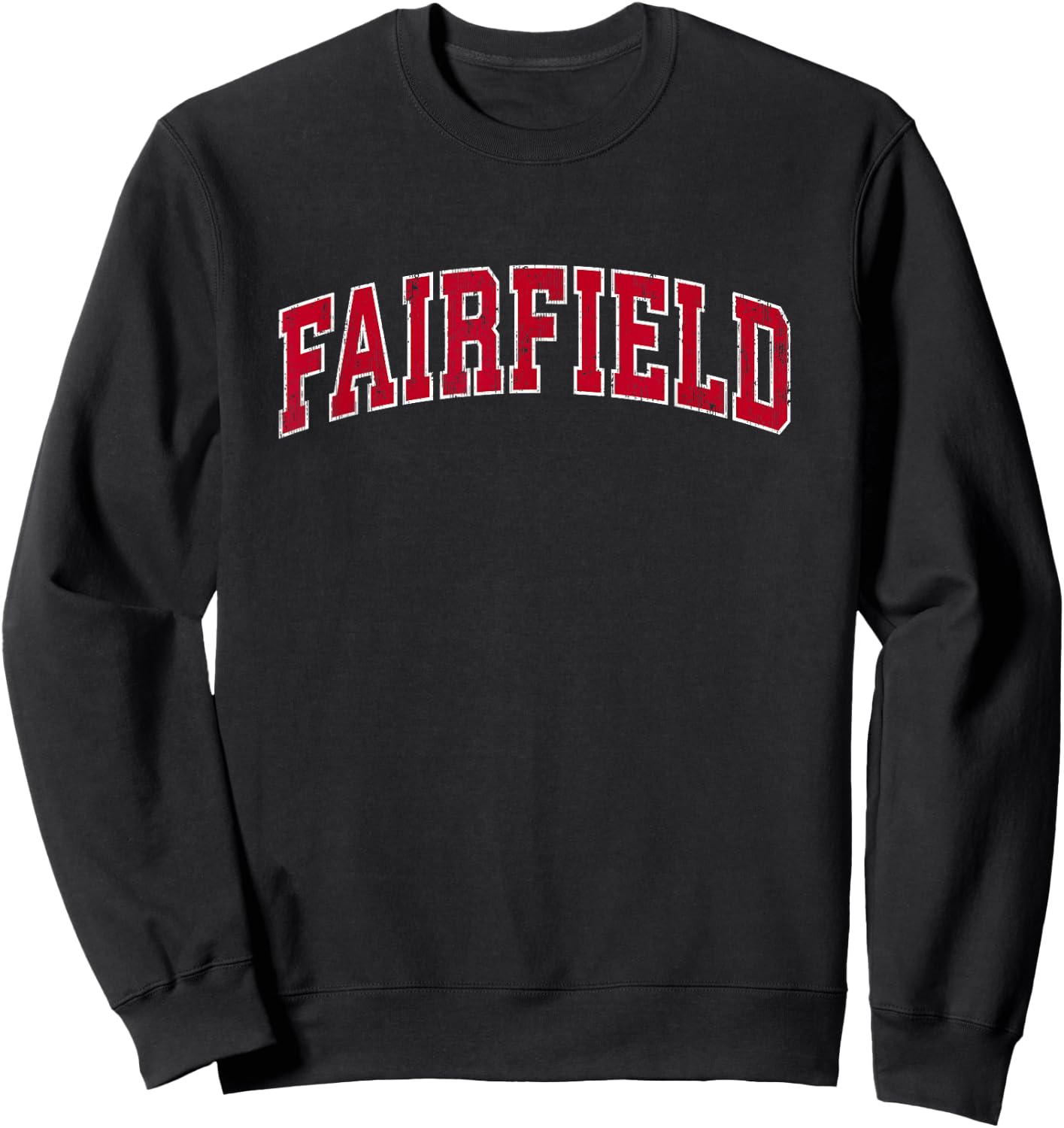 Fairfield Connecticut CT Vintage Sports Design Red Design Sweatshirt - Sweatshirt | Black