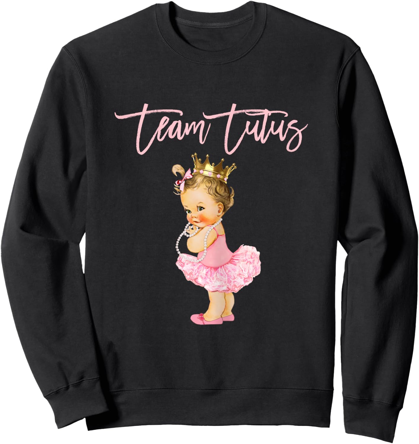 Team Tutus Girl Gender Reveal Group Baby Shower Touchdown Sweatshirt - Sweatshirt | Black
