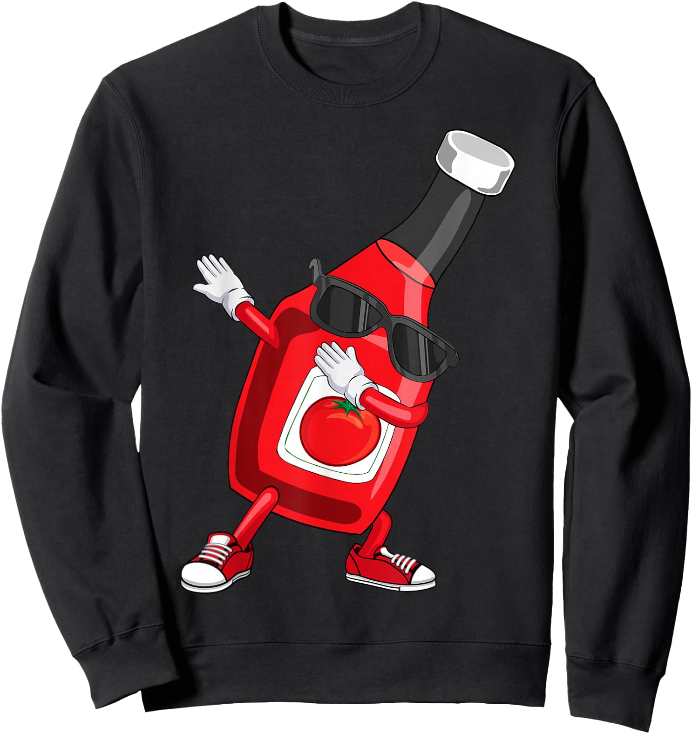 Funny Dabbing Ketchup Lover Gift Kids Boy Cute Condiment Sweatshirt - Sweatshirt | Black