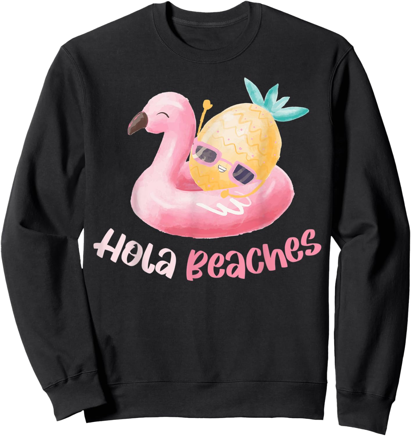 Hola Beaches Men Women Sweatshirt - Sweatshirt | Black