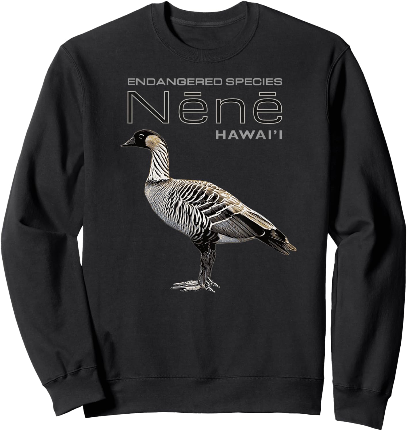 Nene Hawaii Endangered Species Goose Hawaiian Aloha Lit Gift Sweatshirt - Sweatshirt | Black