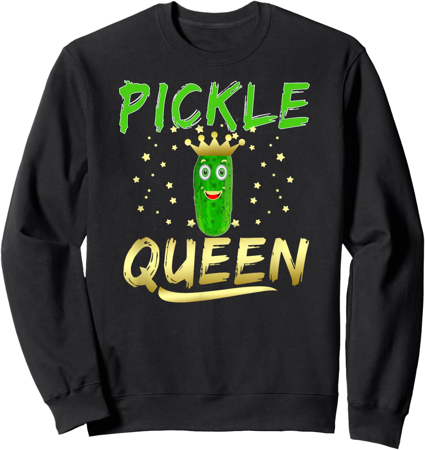 Pickle Queen Funny Pickle Enthusiast Cucumber Sweatshirt - Sweatshirt | Black