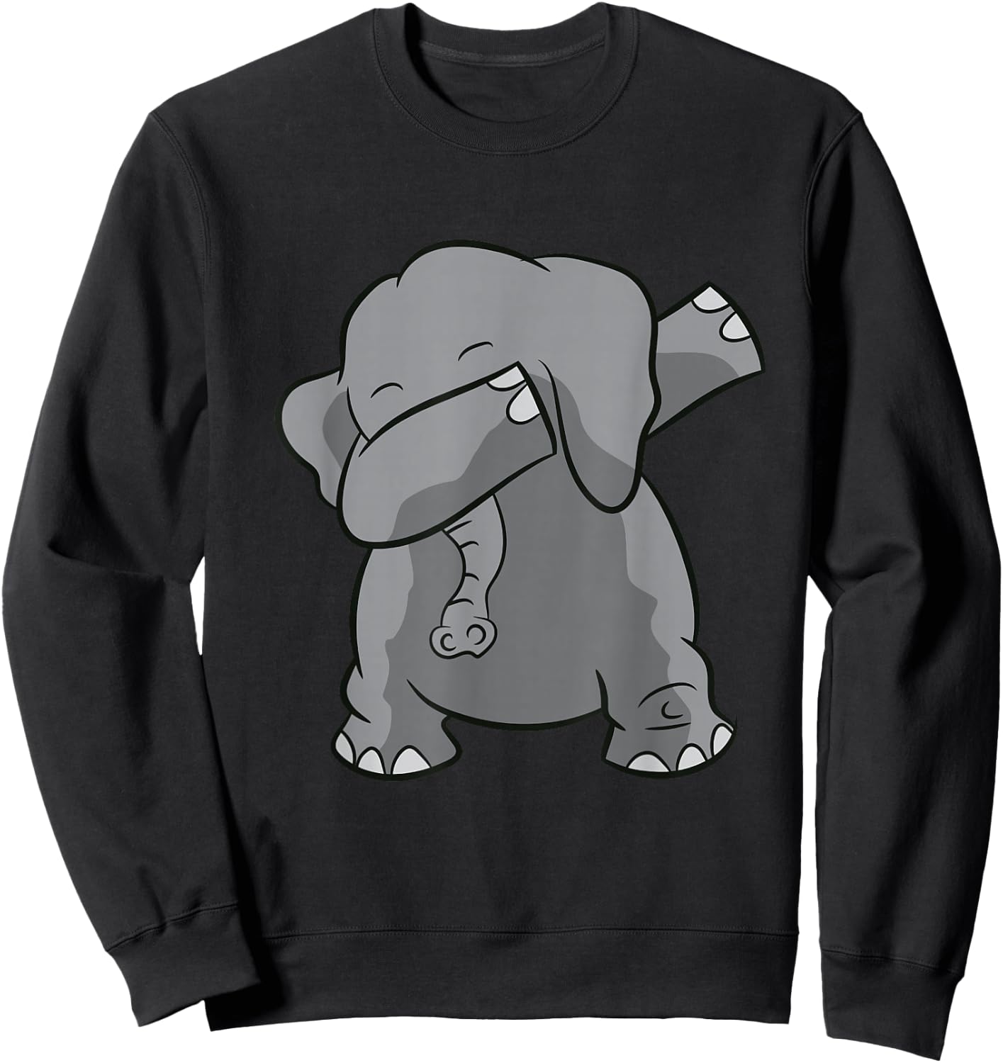 Dabbing Elephant Cute Dabbing Elephant Sweatshirt - Sweatshirt | Black