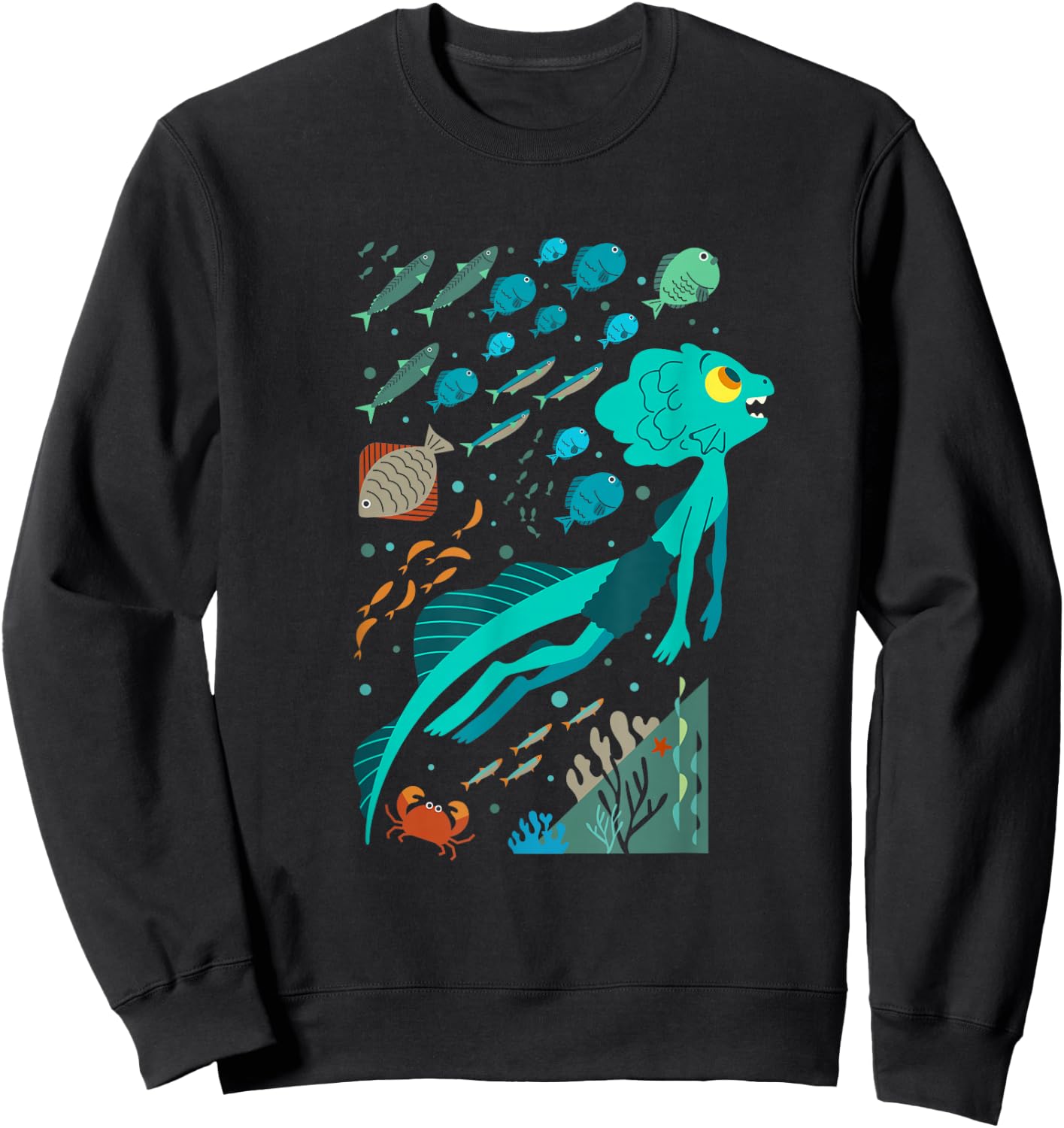 Disney Pixar Luca Swimming with Fishes Sweatshirt - Sweatshirt | Black