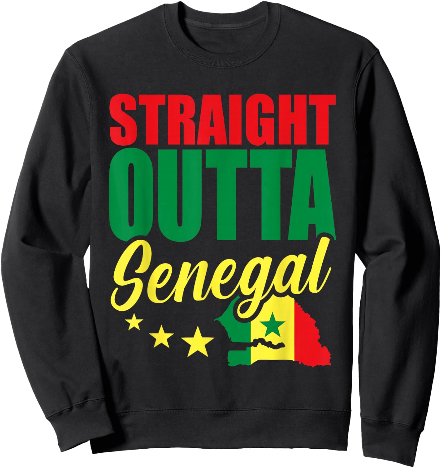 Funny Senegal Flag Shirt Roots From Usa Senegal Sweatshirt - Sweatshirt | Black