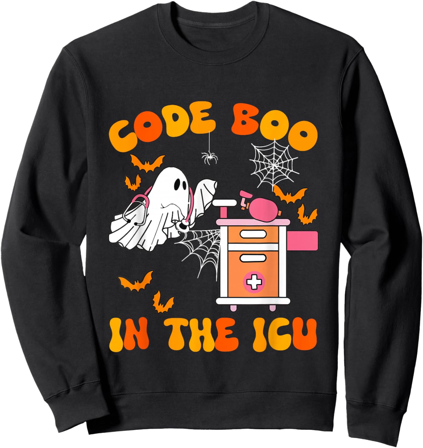 Ghost Code Boo In The ICU Nursing Gift Halloween Costume Sweatshirt - Sweatshirt | Black
