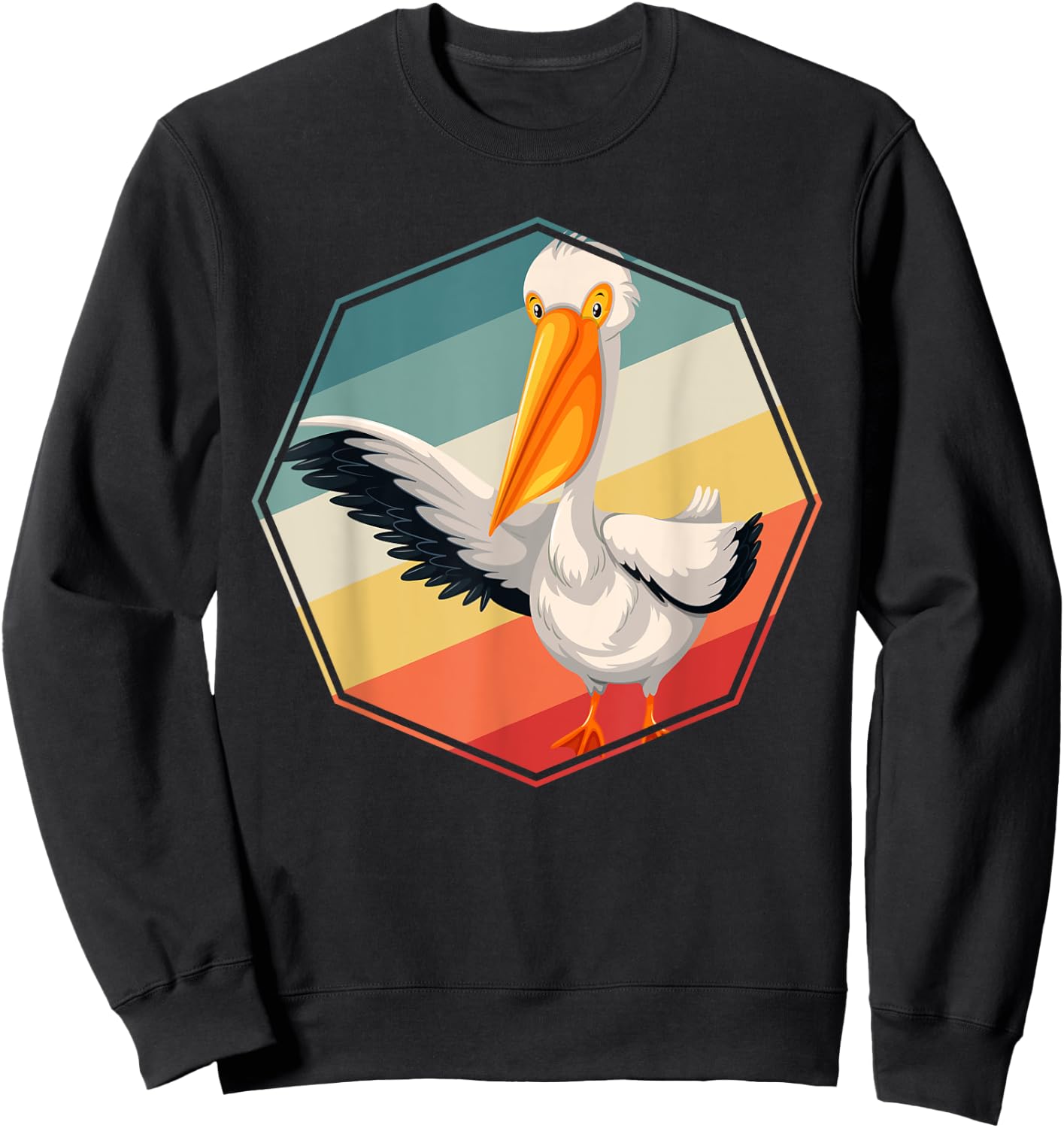 Cute Pelican Bird Toddlers Gift Pelican Sweatshirt - Sweatshirt | Black